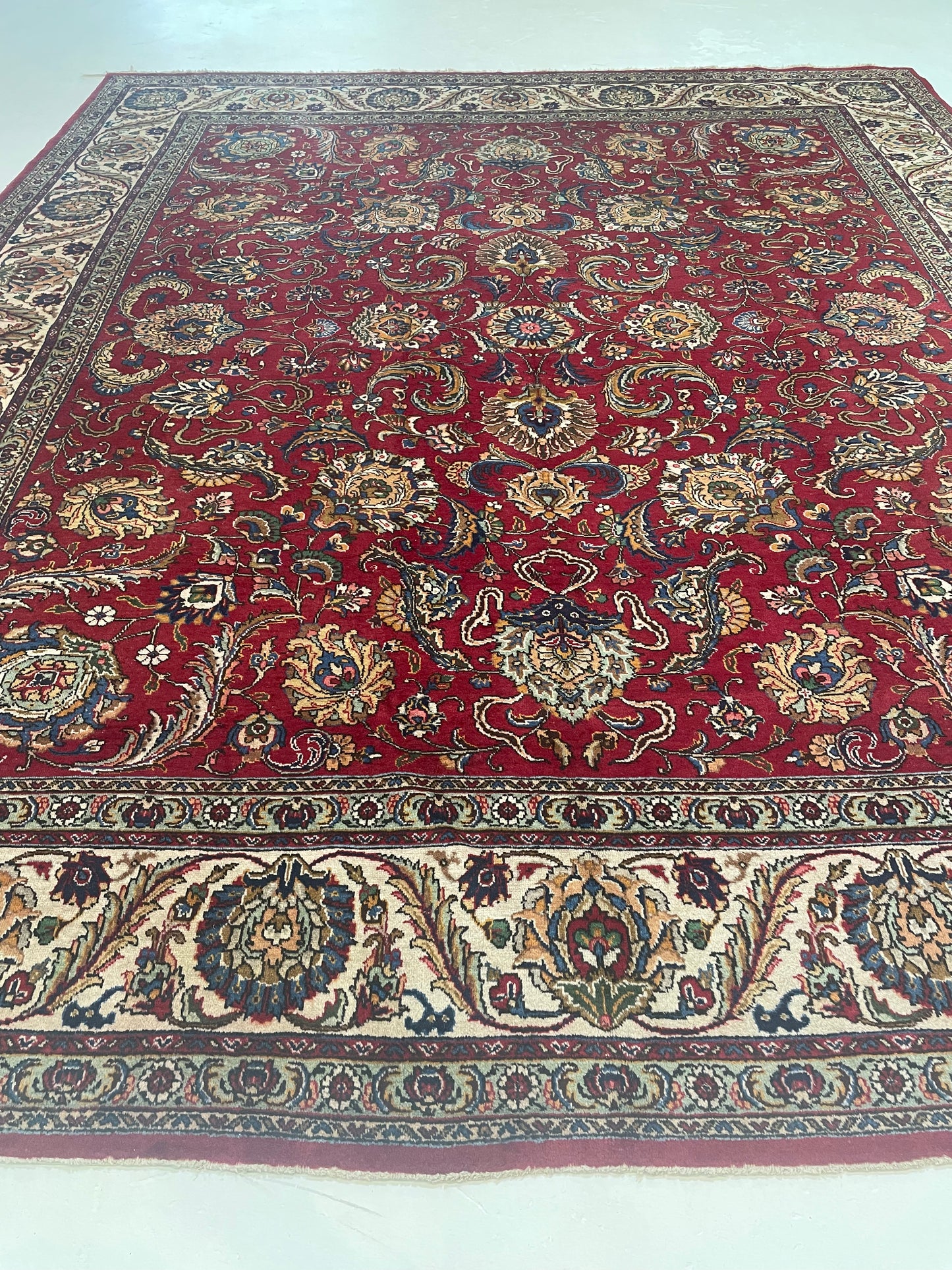 Hand-Knotted Wool Rug Tabriz 11'4" x 13'6"