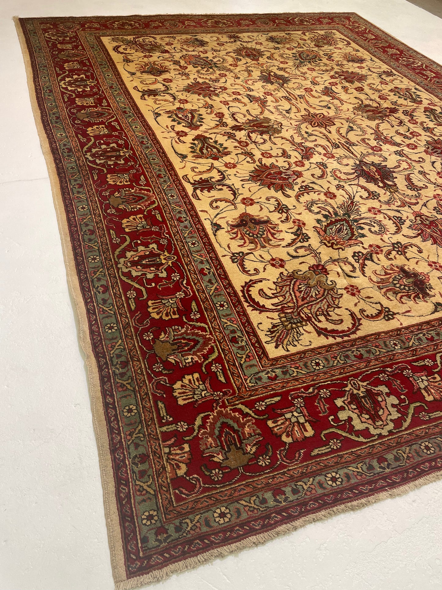 Hand-Knotted Wool Rug Tabriz 11' x 13'10"