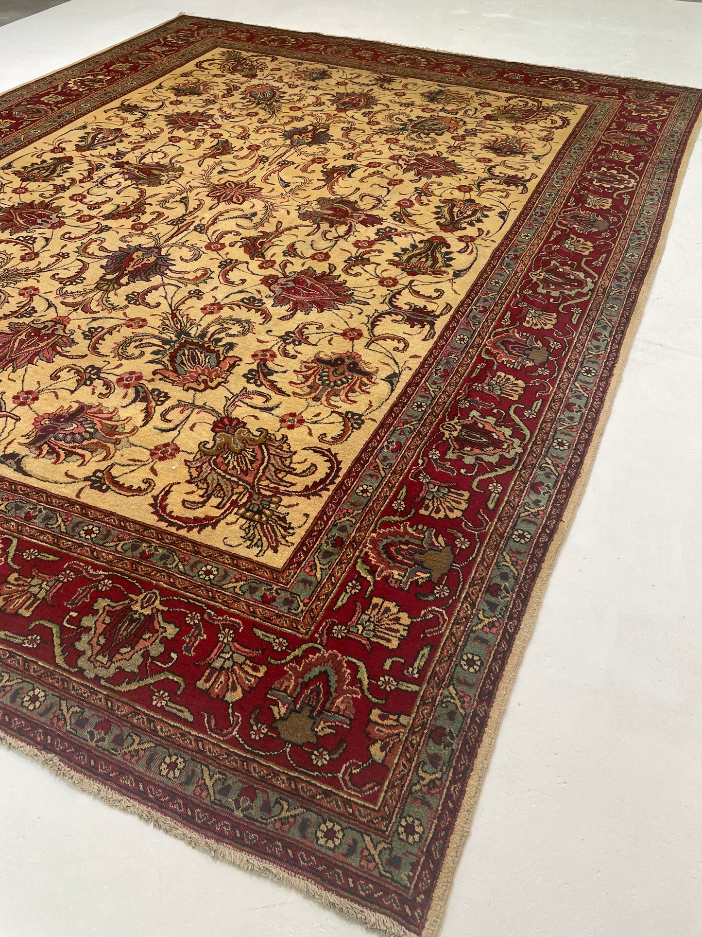 Hand-Knotted Wool Rug Tabriz 11' x 13'10"