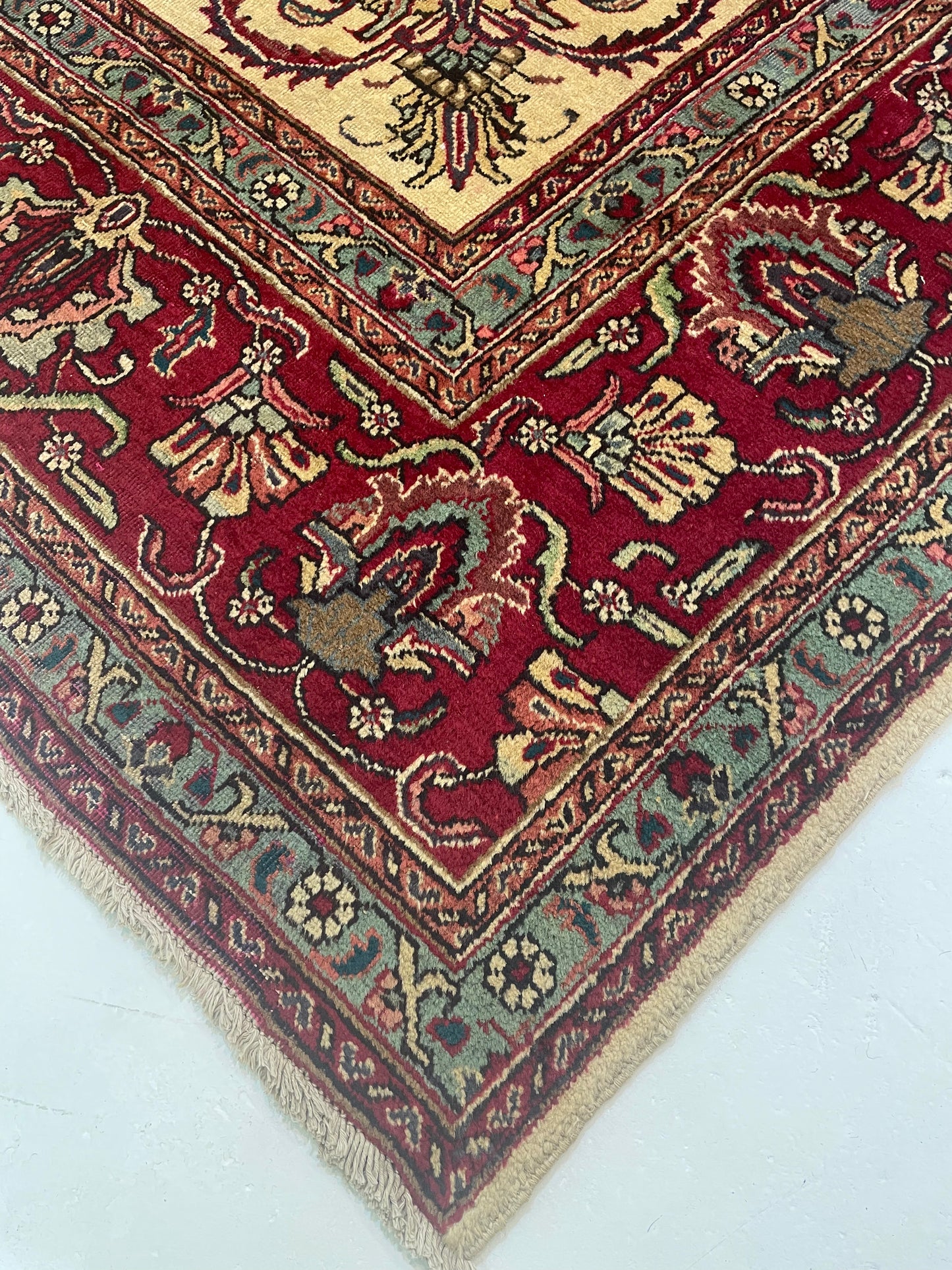 Hand-Knotted Wool Rug Tabriz 11' x 13'10"