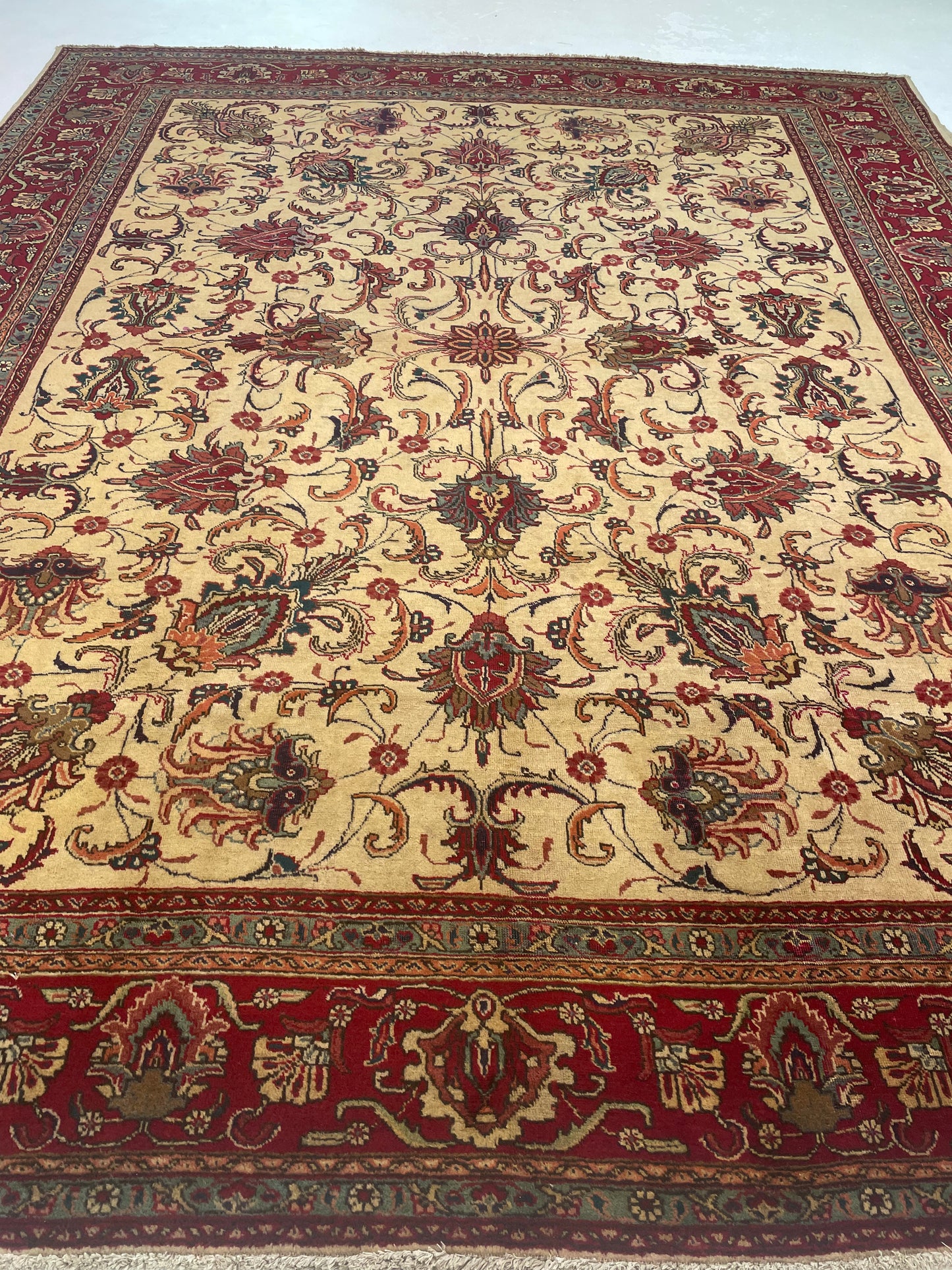Hand-Knotted Wool Rug Tabriz 11' x 13'10"
