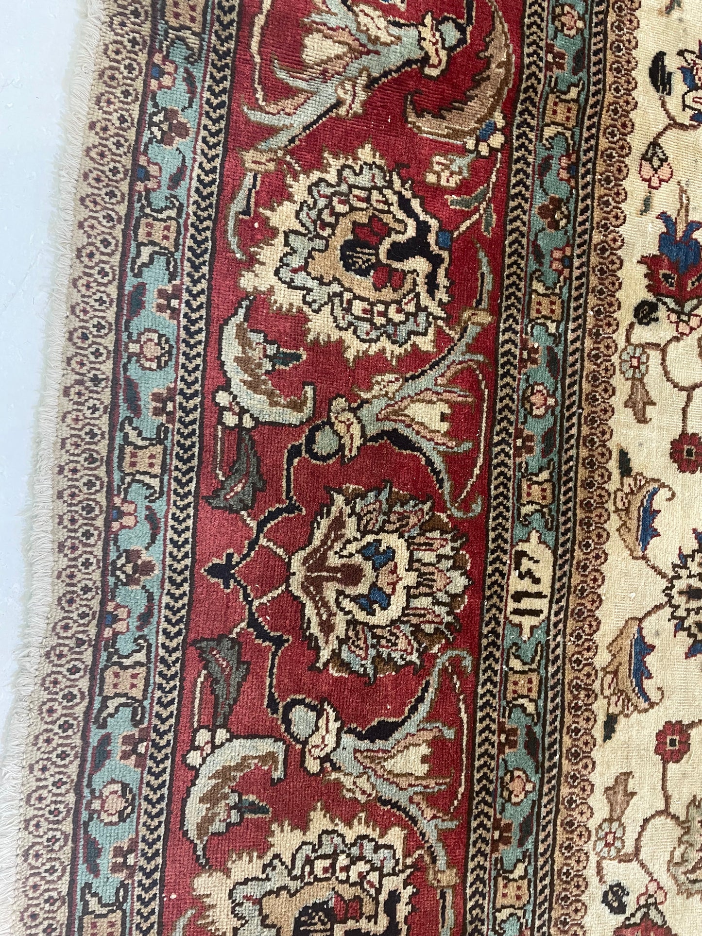Hand-Knotted Wool Rug Tabriz 9'6" x 12'8"
