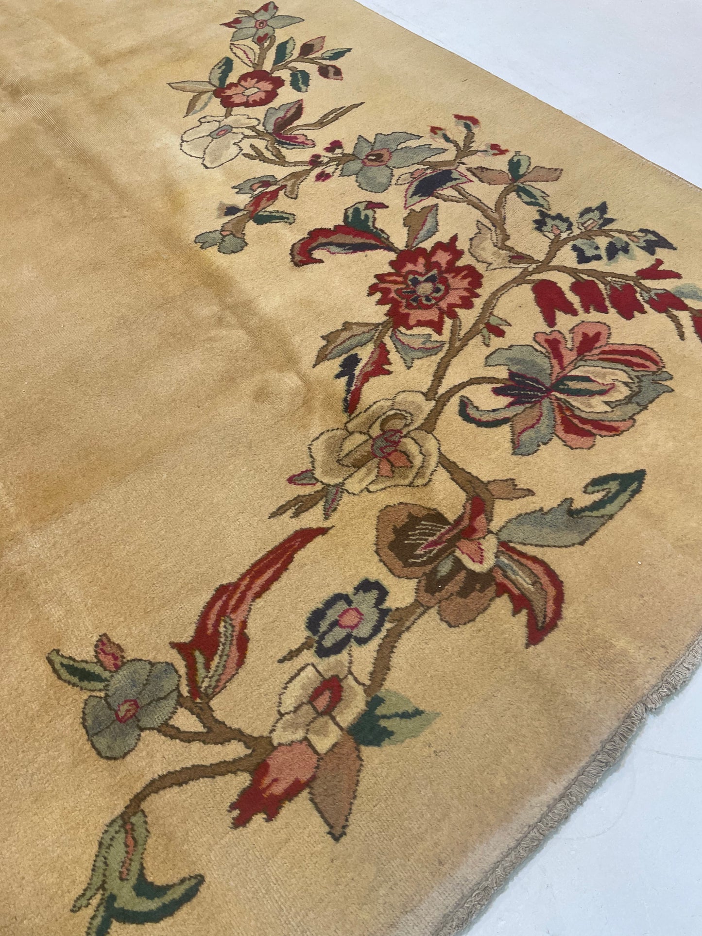 Hand-Knotted Wool Rug Tabriz Art Deco 9'10" x 13'4"