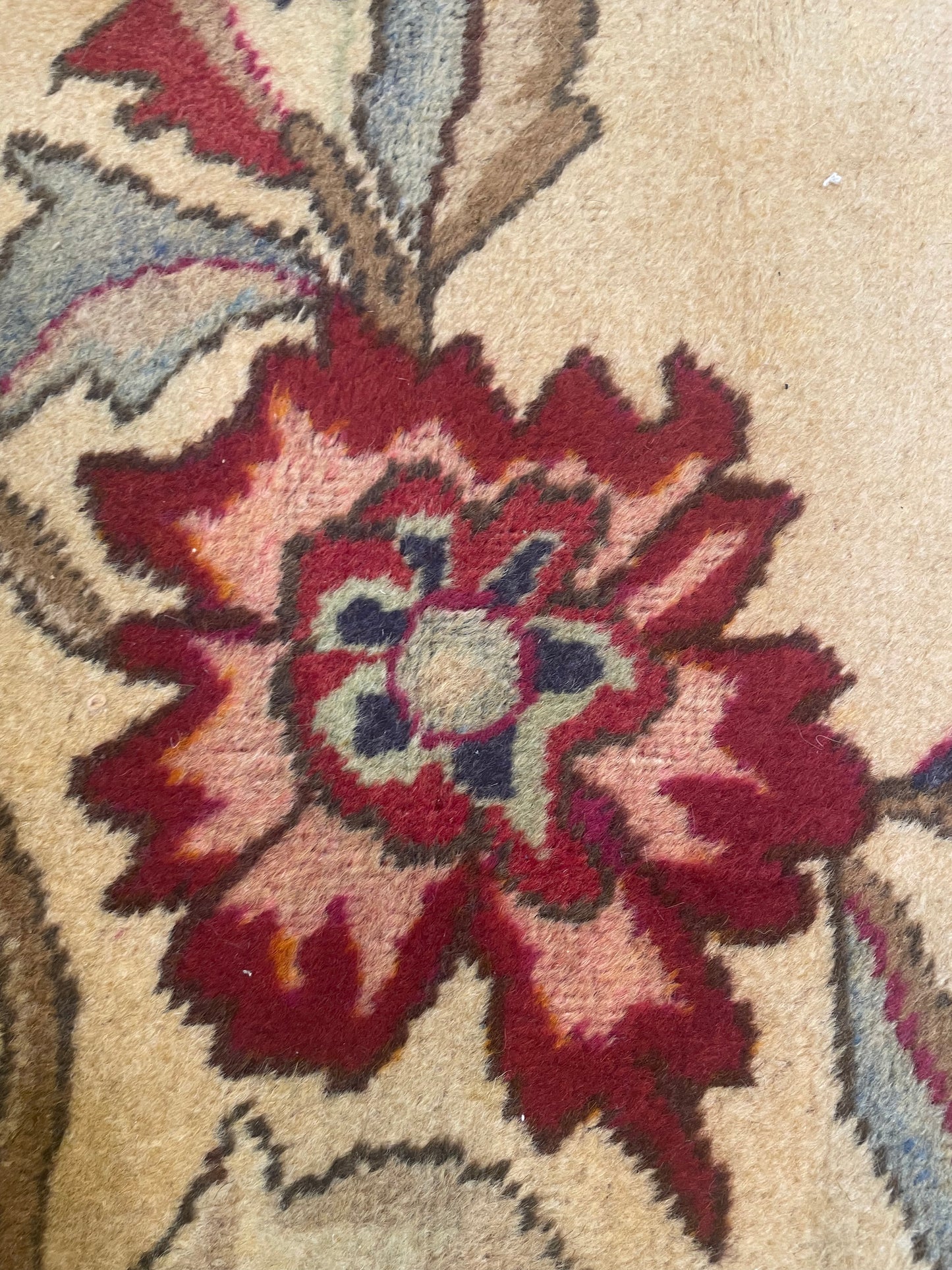 Hand-Knotted Wool Rug Tabriz Art Deco 9'10" x 13'4"