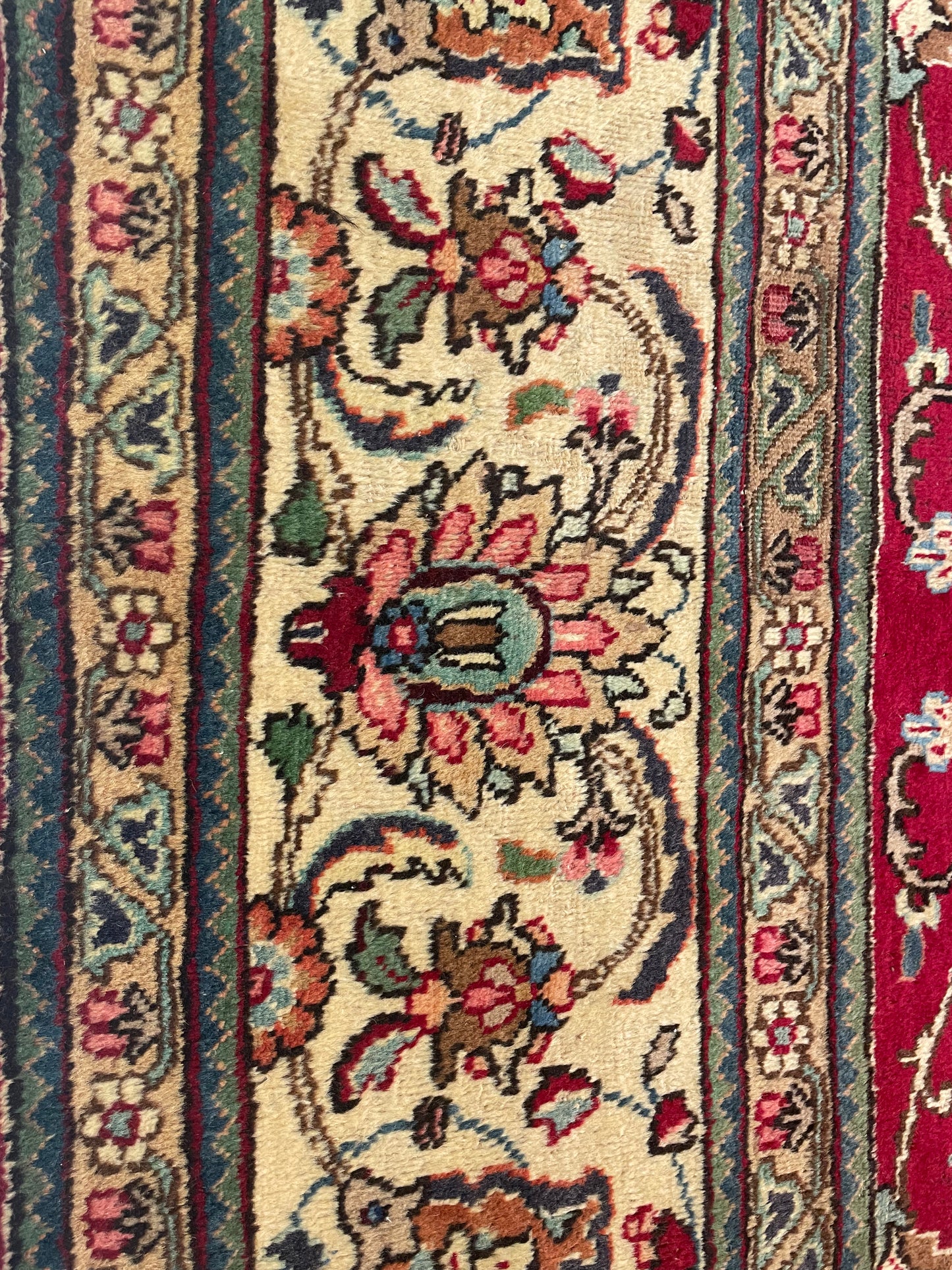 Hand-Knotted Wool Rug Tabriz 10'8" x 16'