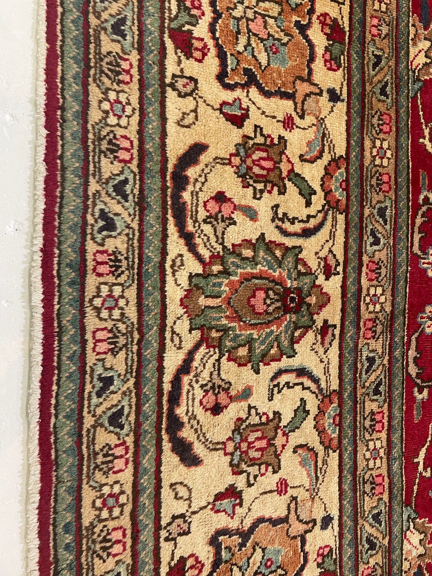 Hand-Knotted Wool Rug Tabriz 10'8" x 16'