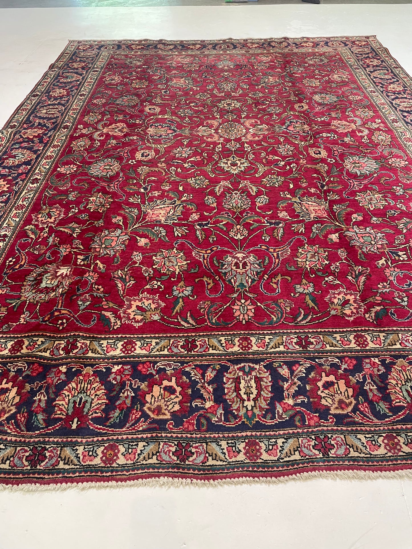 Hand-Knotted Wool Rug Tabriz 10' x 12'