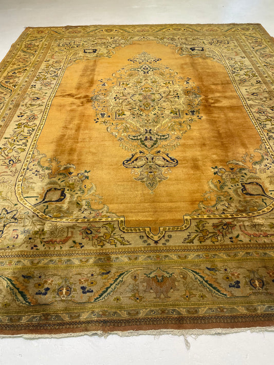 Hand-Knotted Wool Rug Tabriz Tabatabaei 10'2" x 12'4"