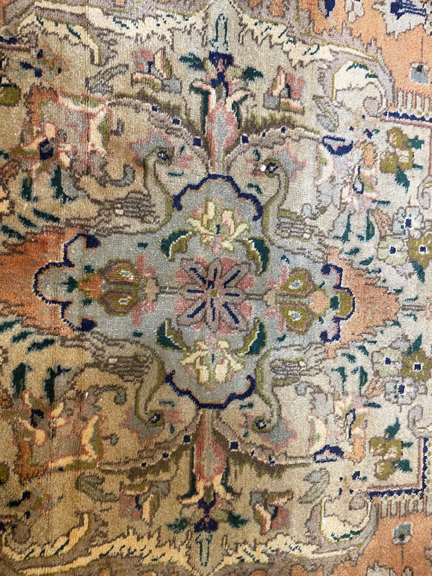 Hand-Knotted Wool Rug Tabriz Tabatabaei 10'2" x 12'4"