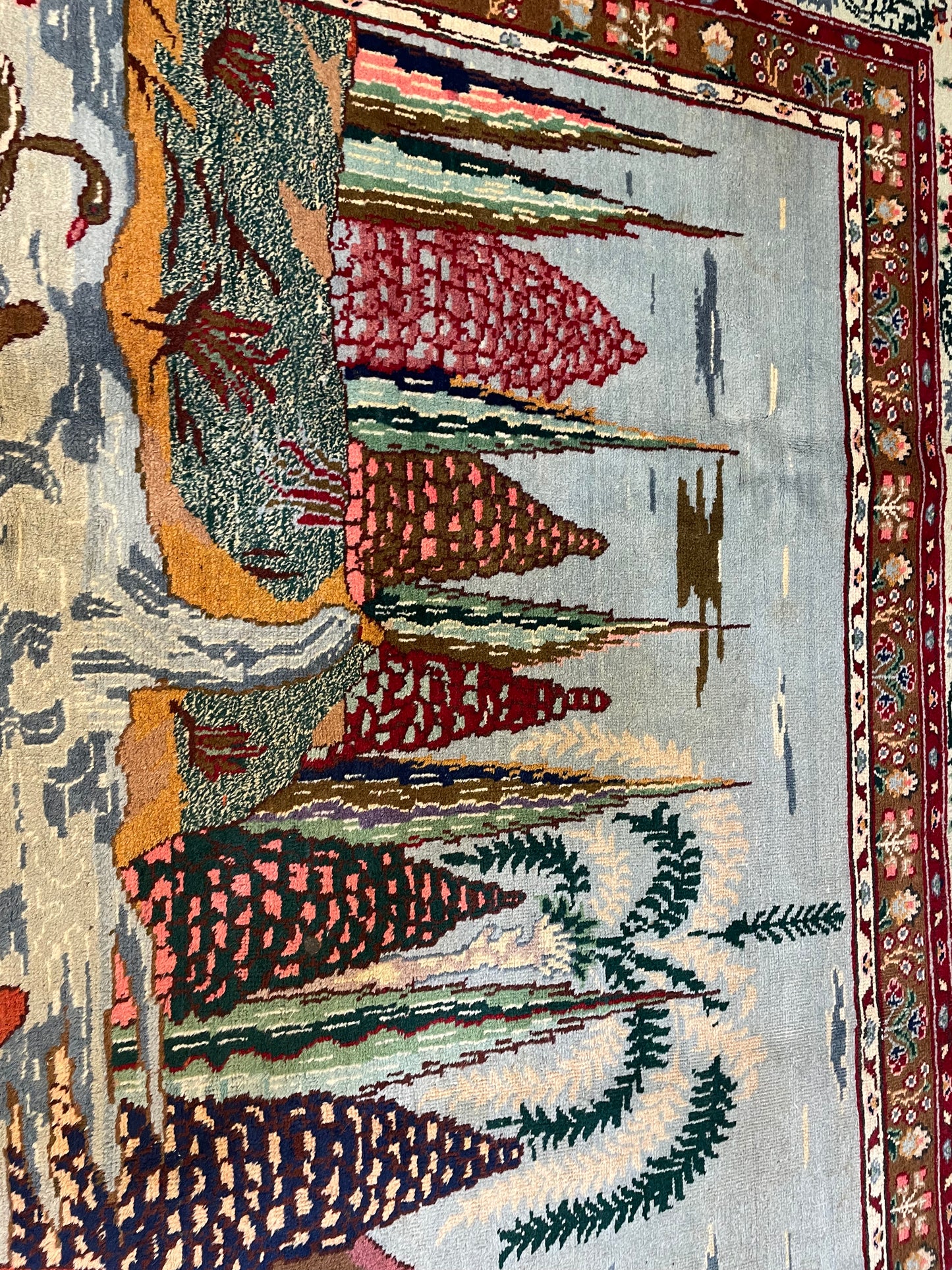 Hand-Knotted Wool Rug Tabriz 9'8" x 13'