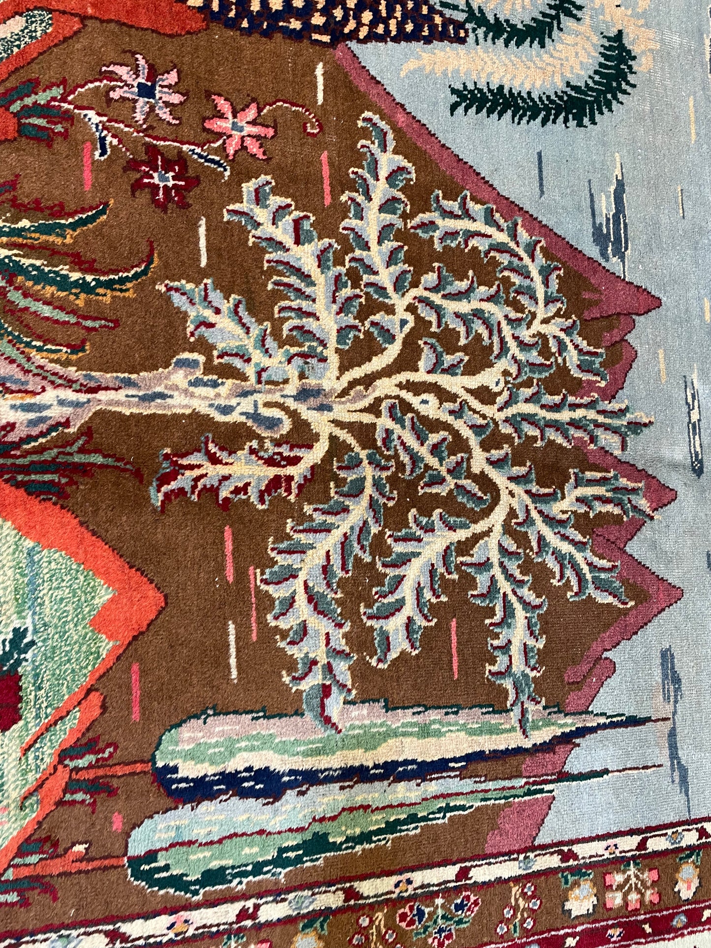 Hand-Knotted Wool Rug Tabriz 9'8" x 13'
