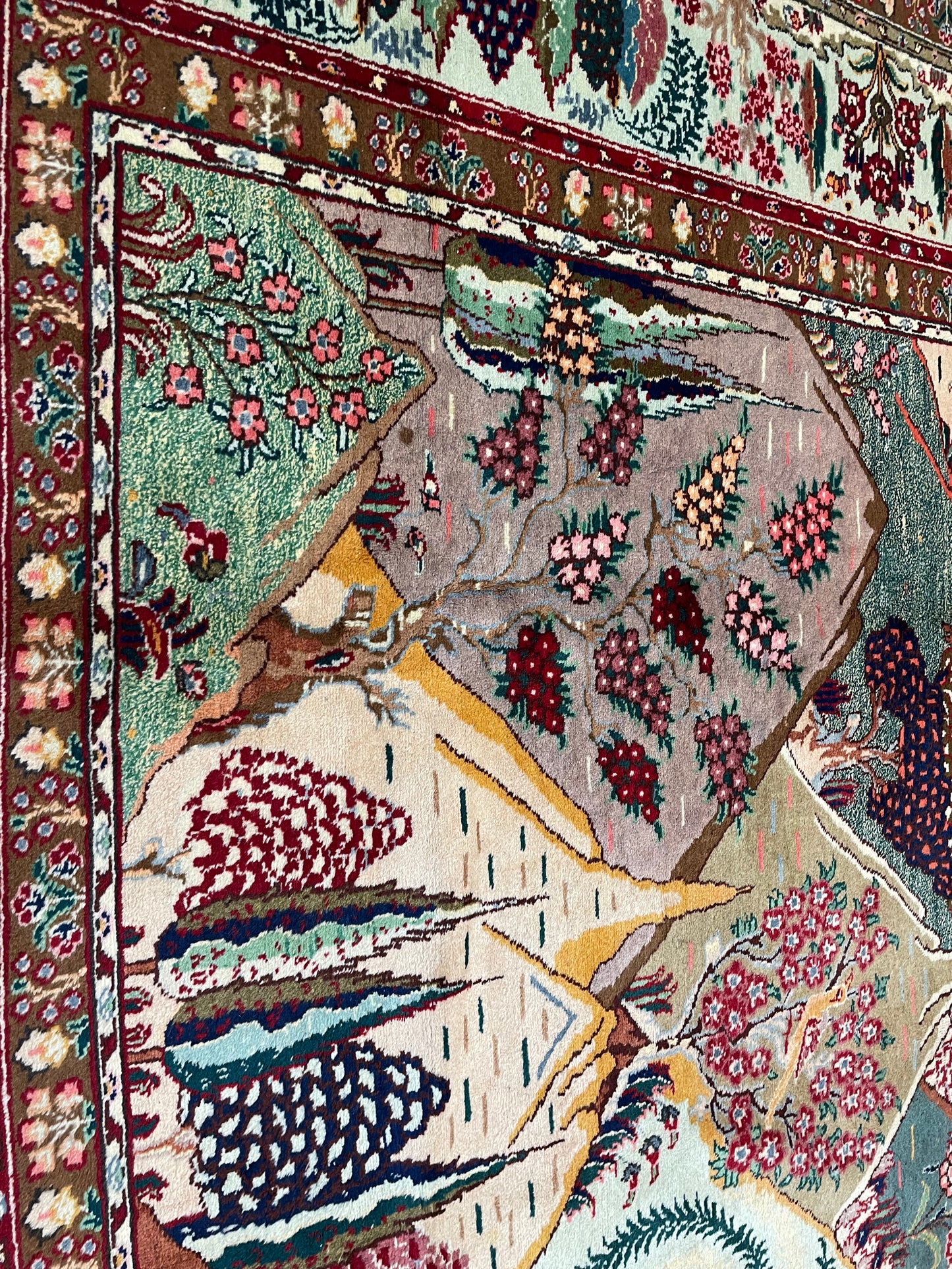 Hand-Knotted Wool Rug Tabriz 9'8" x 13'