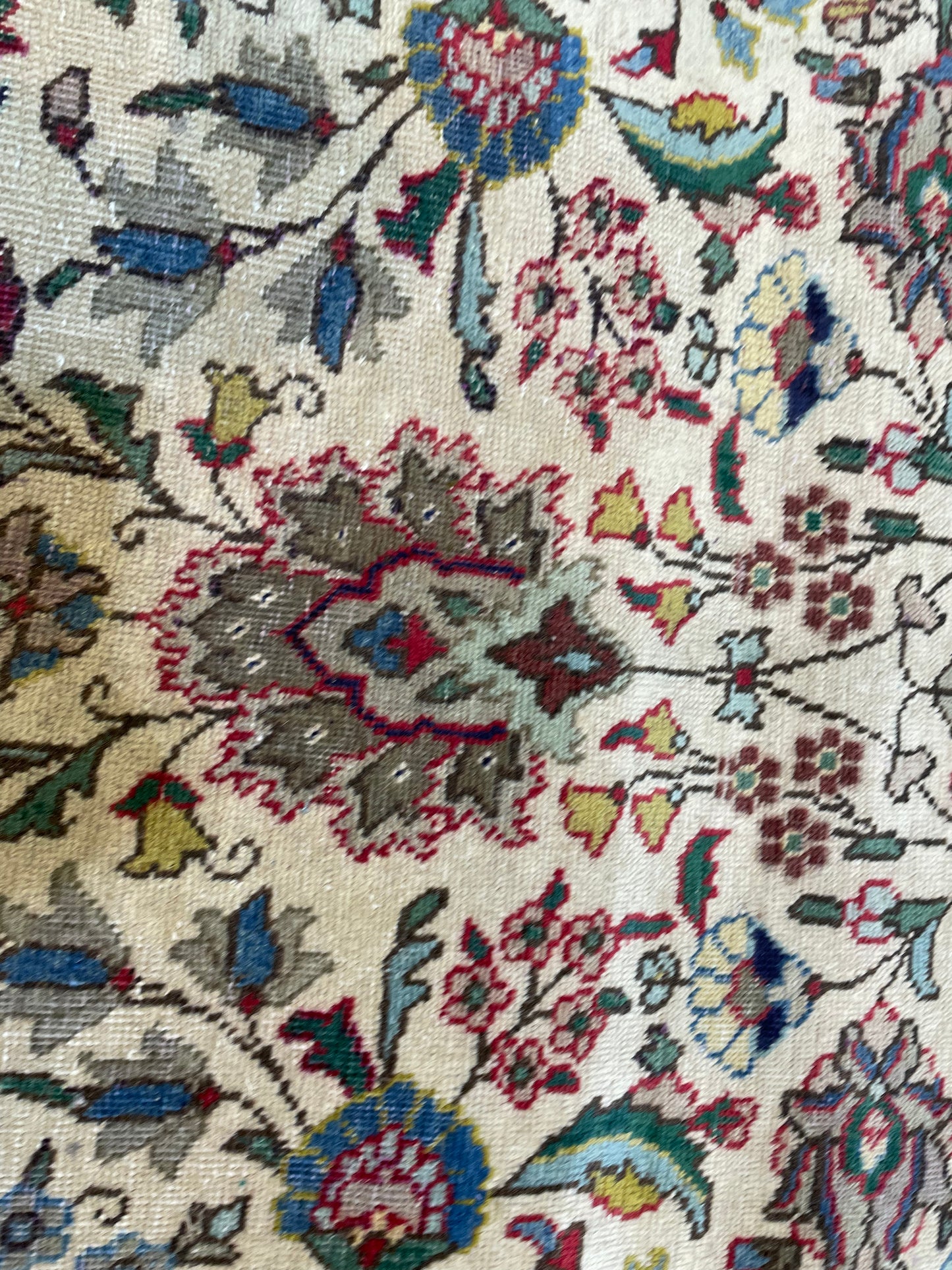 Hand-Knotted Wool Rug Tabriz Signed 9'5" x 12'8"