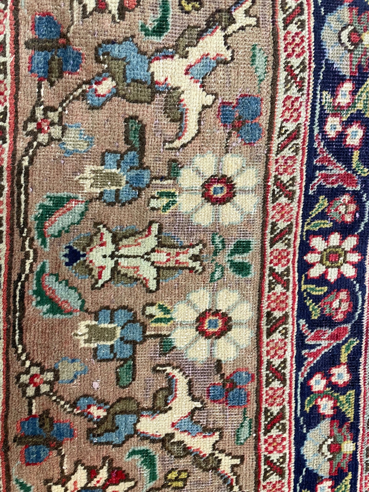 Hand-Knotted Wool Rug Tabriz Signed 9'5" x 12'8"