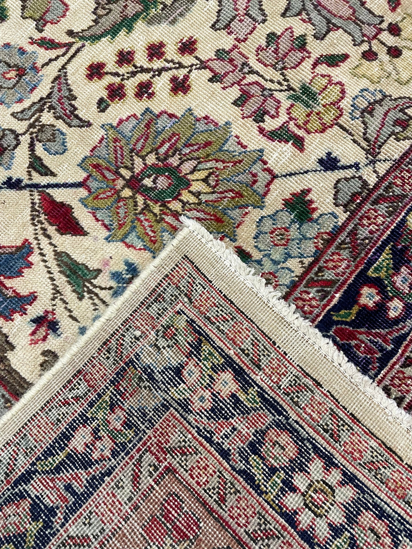 Hand-Knotted Wool Rug Tabriz Signed 9'5" x 12'8"