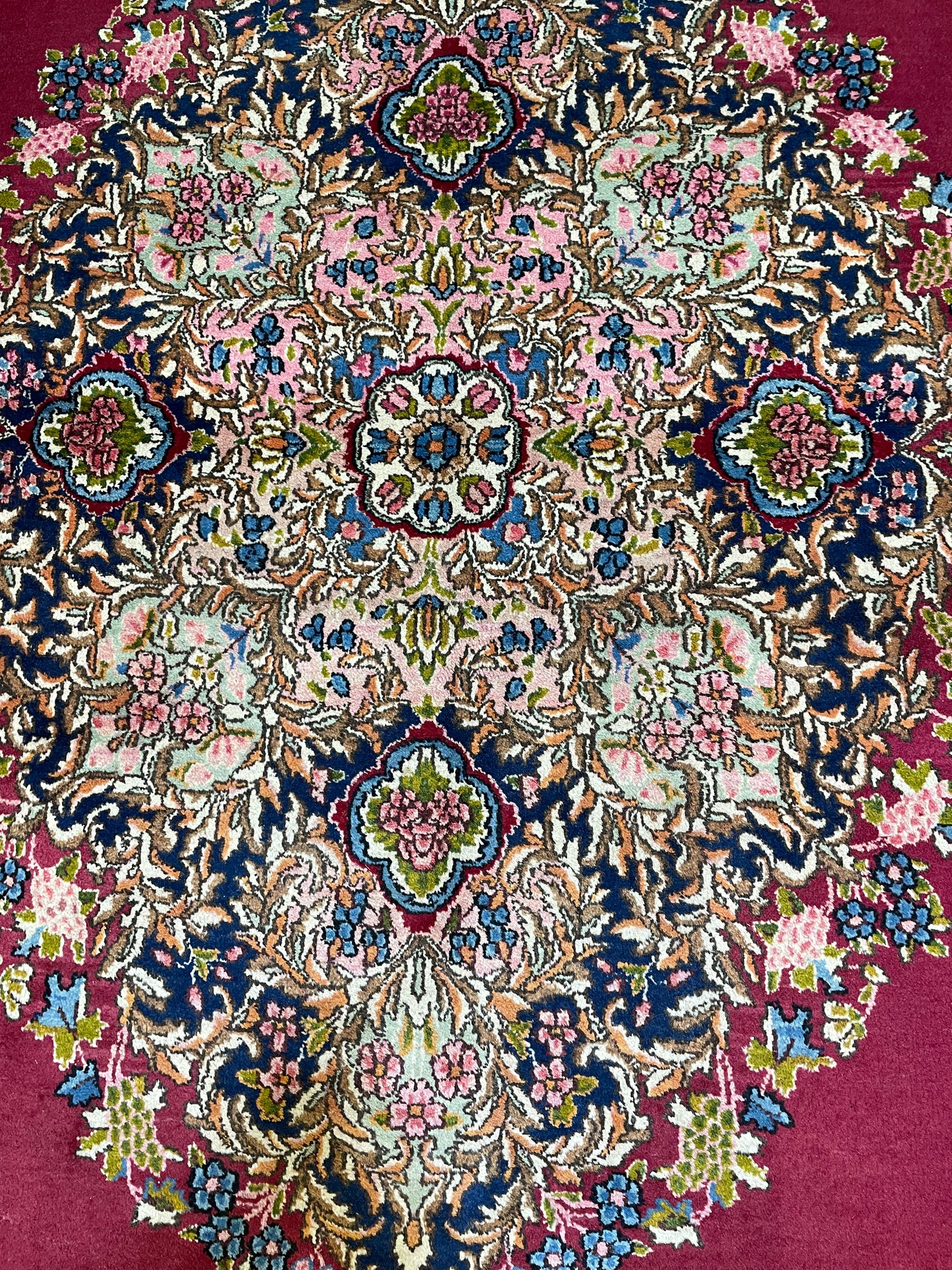 Hand-Knotted Wool Rug Kerman 10'5" x 14'4"