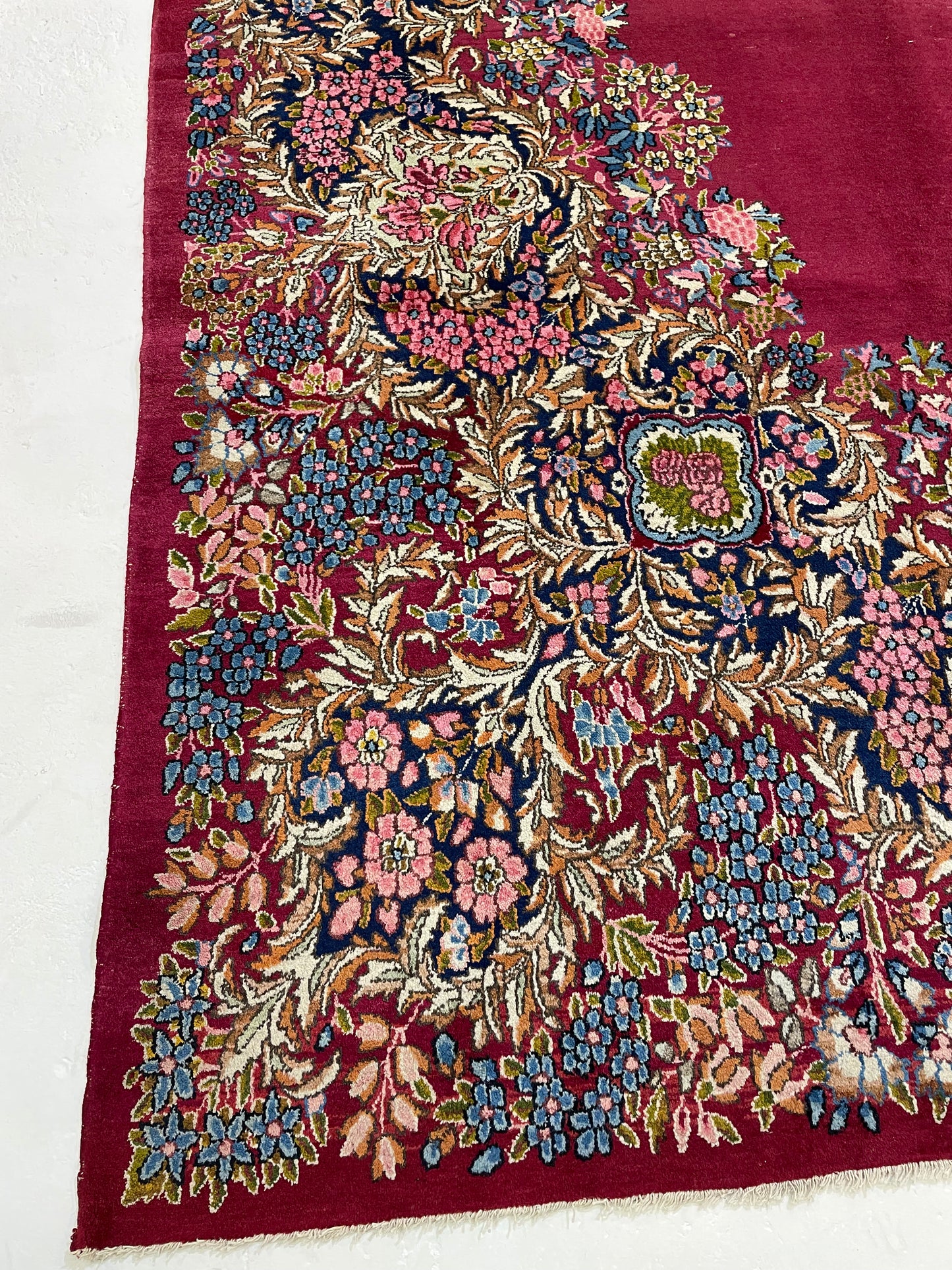 Hand-Knotted Wool Rug Kerman 10'5" x 14'4"