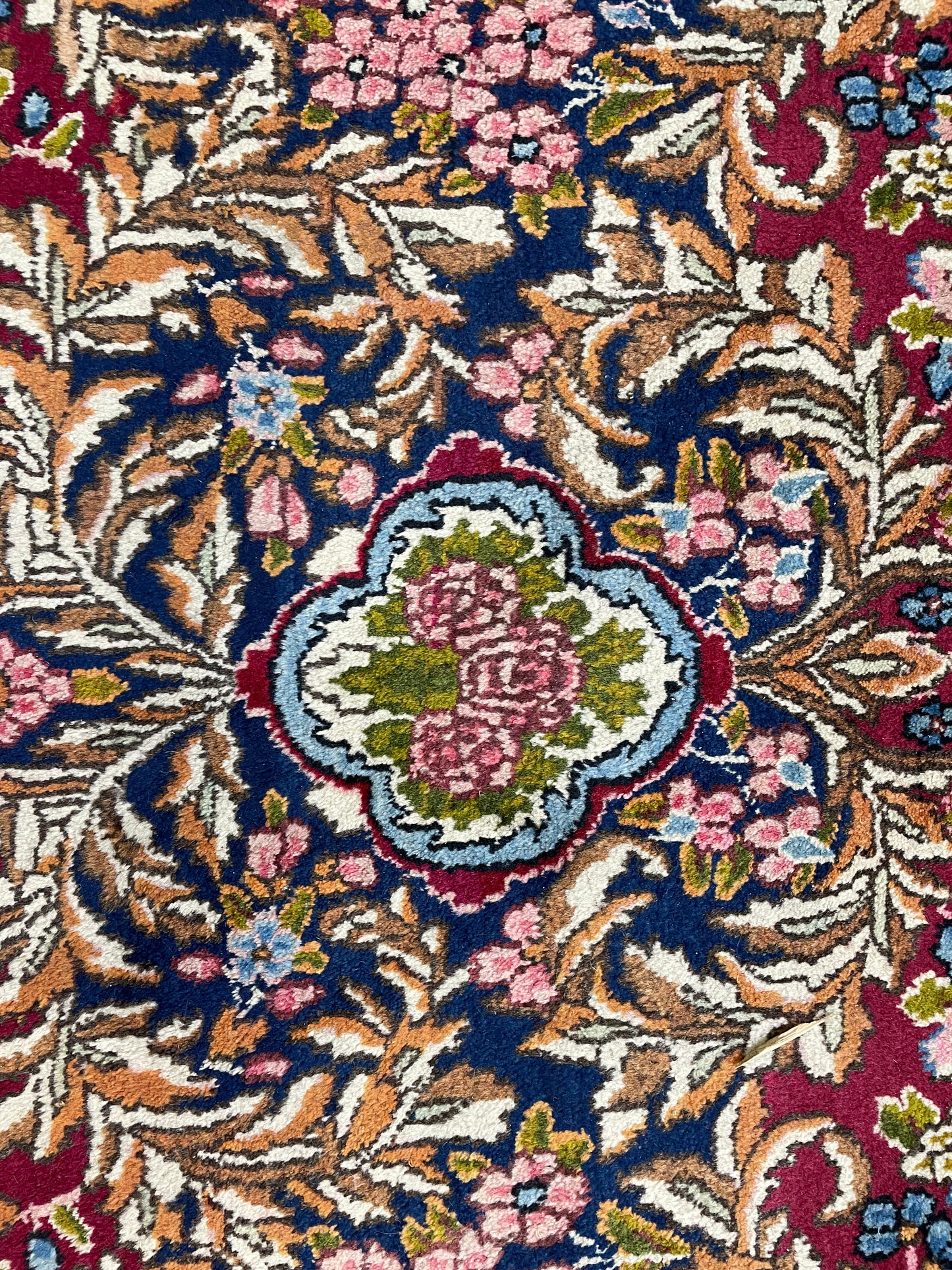 Hand-Knotted Wool Rug Kerman 10'5" x 14'4"