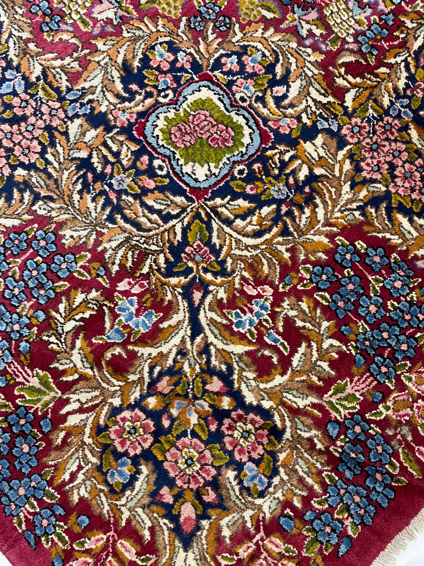 Hand-Knotted Wool Rug Kerman 10'5" x 14'4"