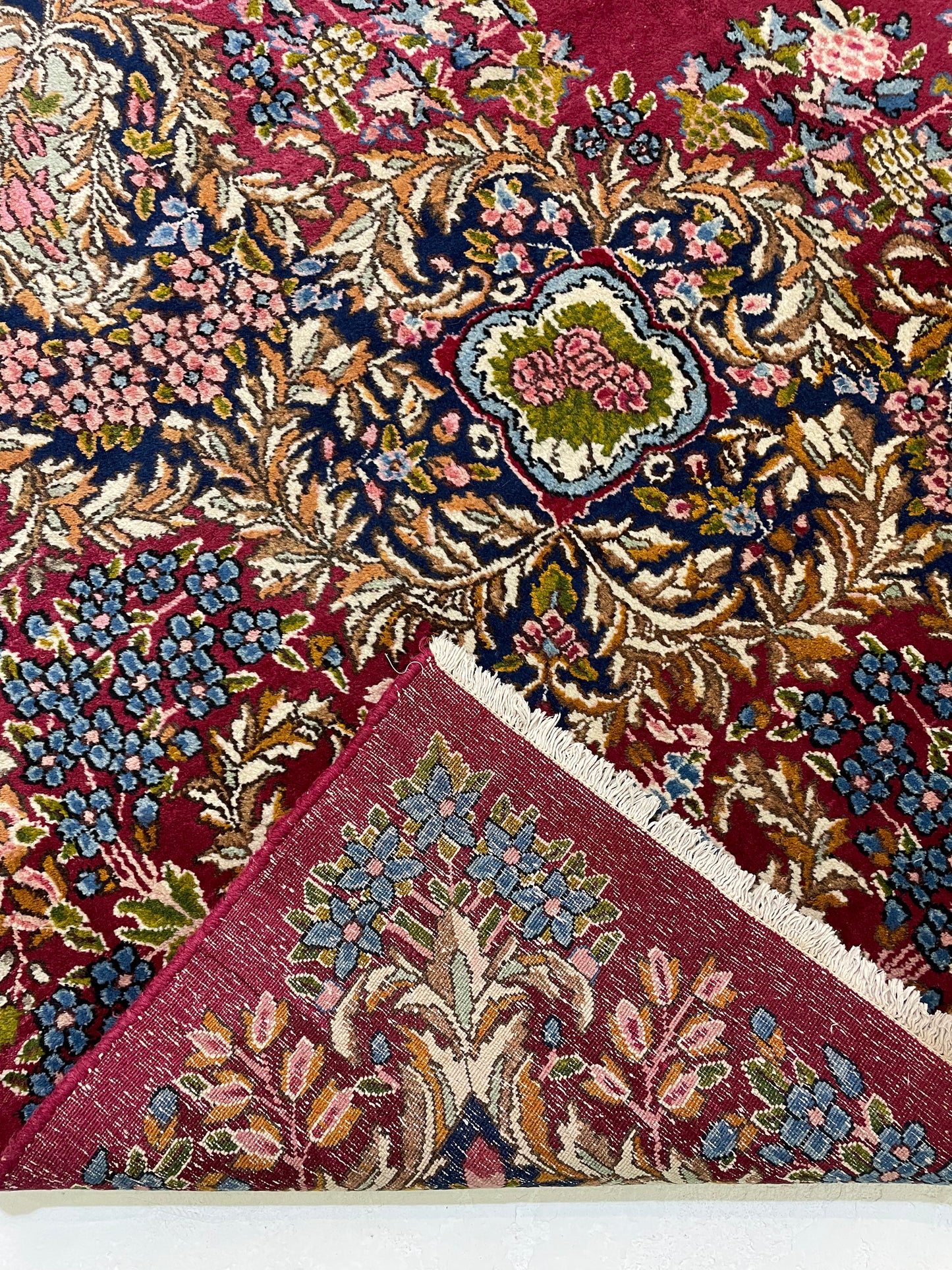 Hand-Knotted Wool Rug Kerman 10'5" x 14'4"