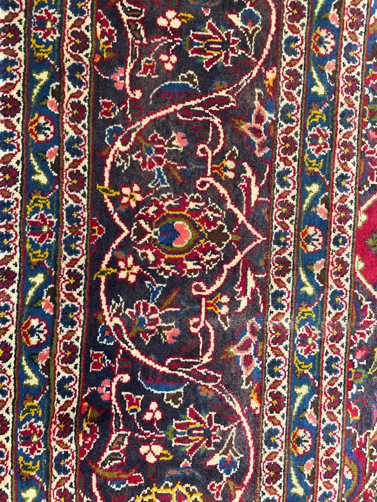 Hand-Knotted Wool Rug Kashan 9'9" x 12'6"