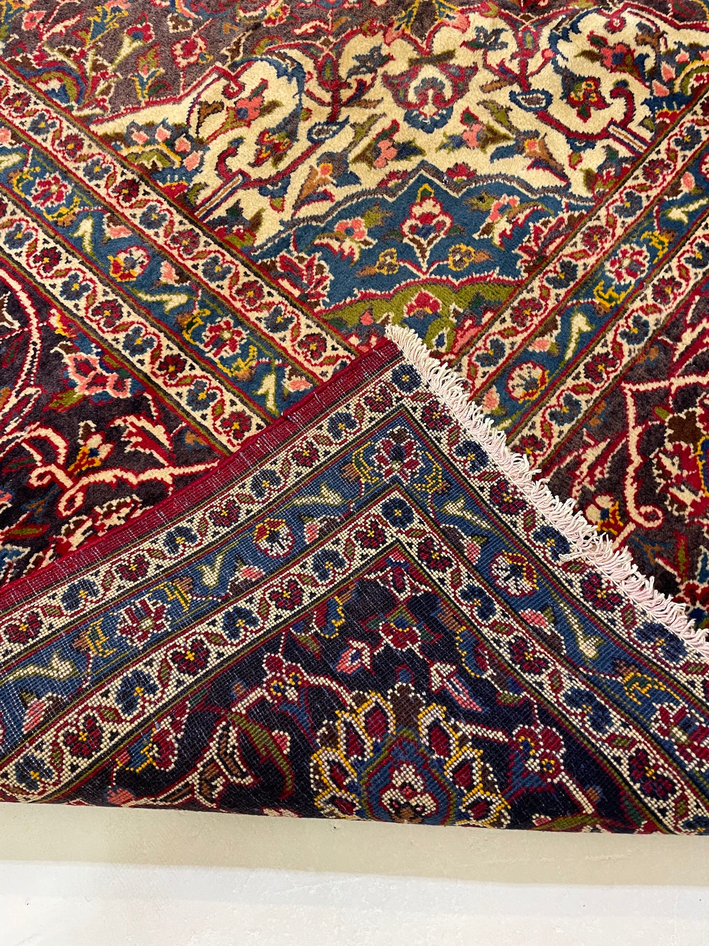 Hand-Knotted Wool Rug Kashan 9'9" x 12'6"
