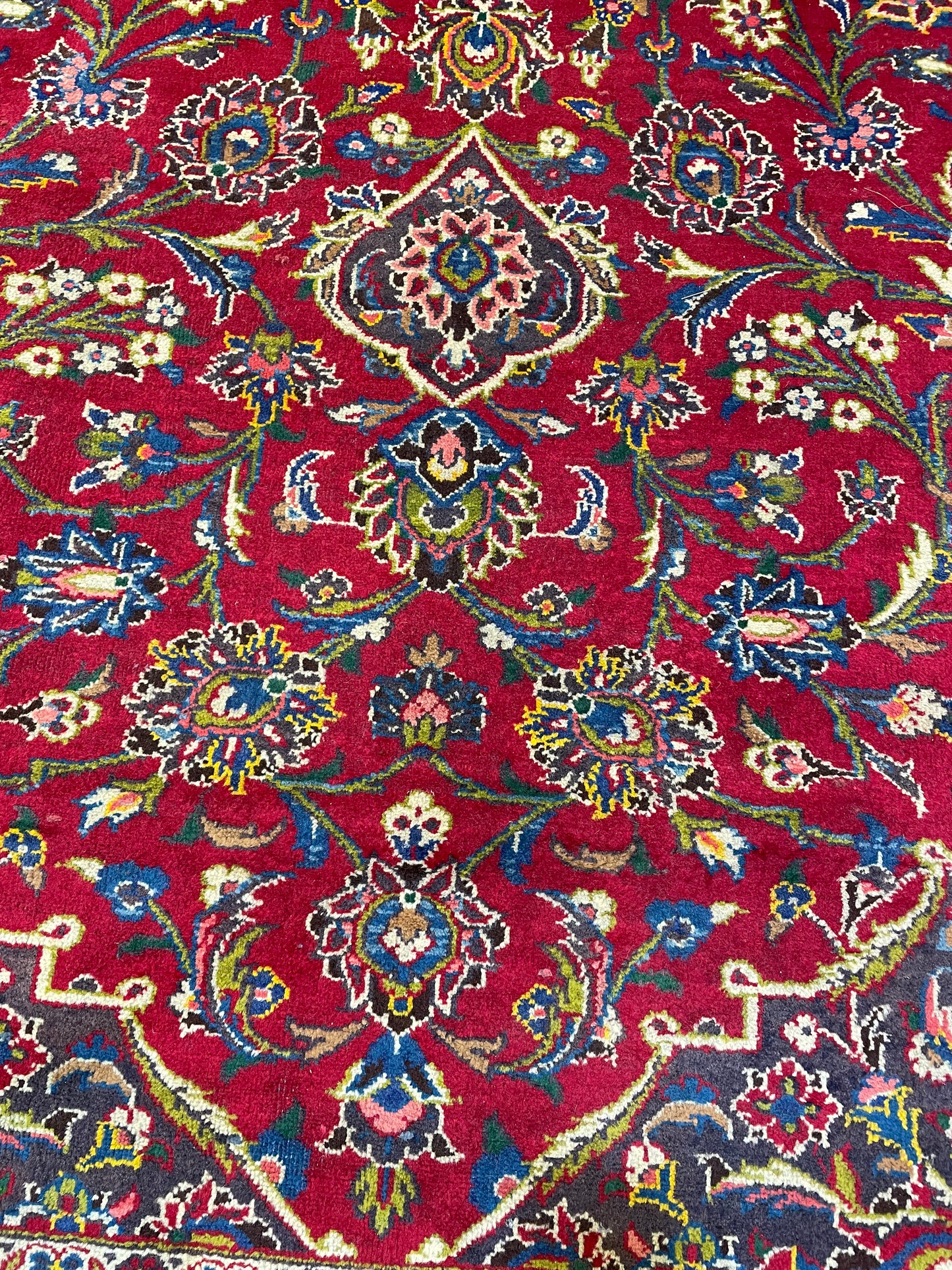 Hand-Knotted Wool Rug Kashan 9'9" x 12'6"
