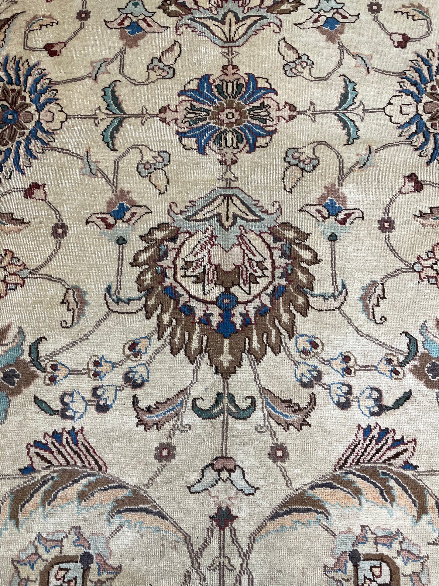 Hand-Knotted Wool Rug Tabriz Signed 9'10" x 13'6"