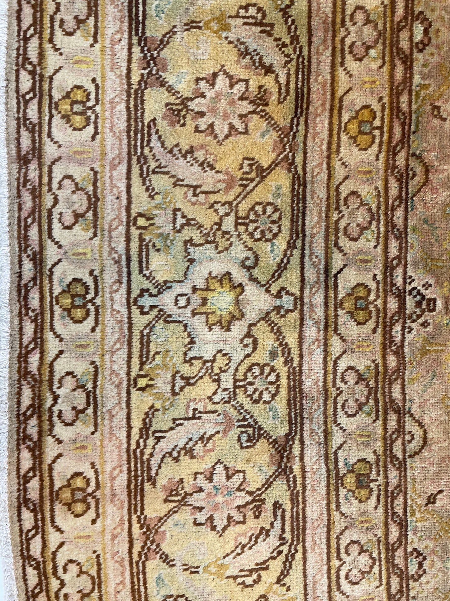 Hand-Knotted Wool Rug Tabriz Tea Washed 9'4" x 12'6"