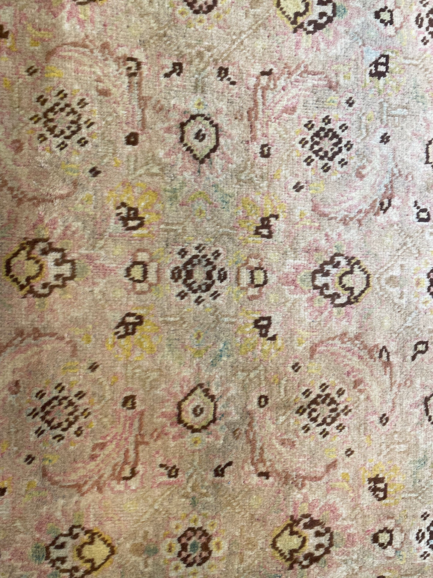 Hand-Knotted Wool Rug Tabriz Tea Washed 9'4" x 12'6"