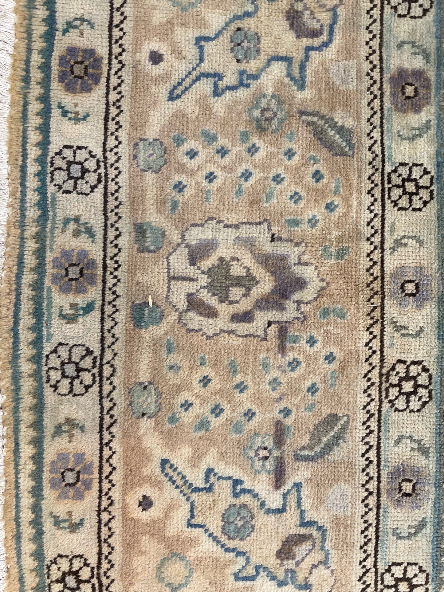 Hand-Knotted Wool Rug Tabriz Tea Washed 9'8" x 12'11"