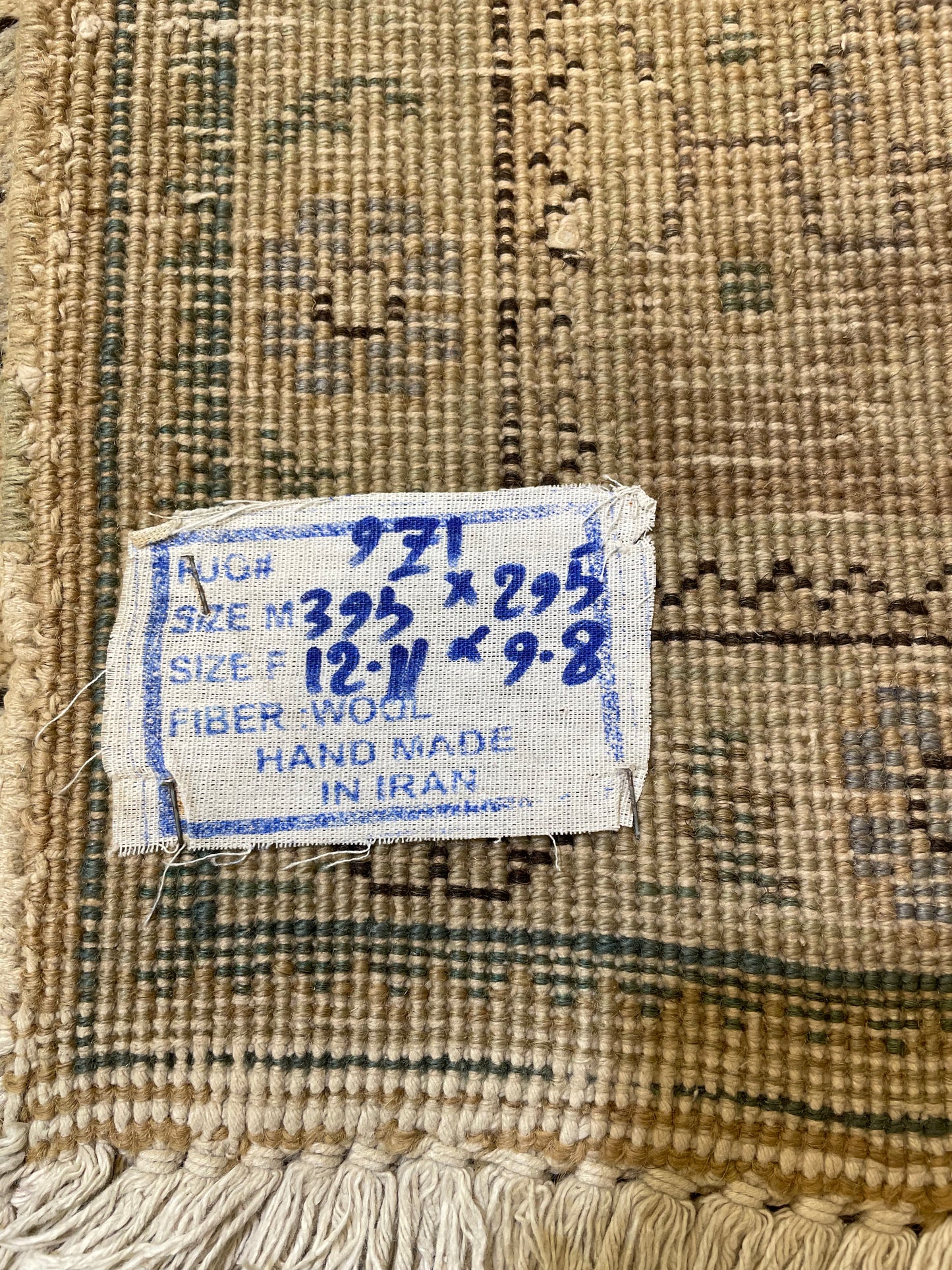 Hand-Knotted Wool Rug Tabriz Tea Washed 9'8" x 12'11"
