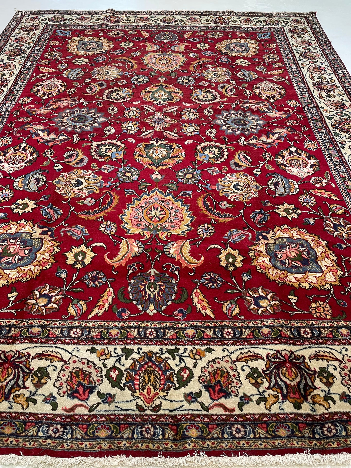 Hand-Knotted Wool Rug Tabriz 9'10" x 13'7"