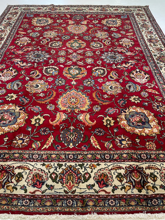 Hand-Knotted Wool Rug Tabriz 9'10" x 13'7"