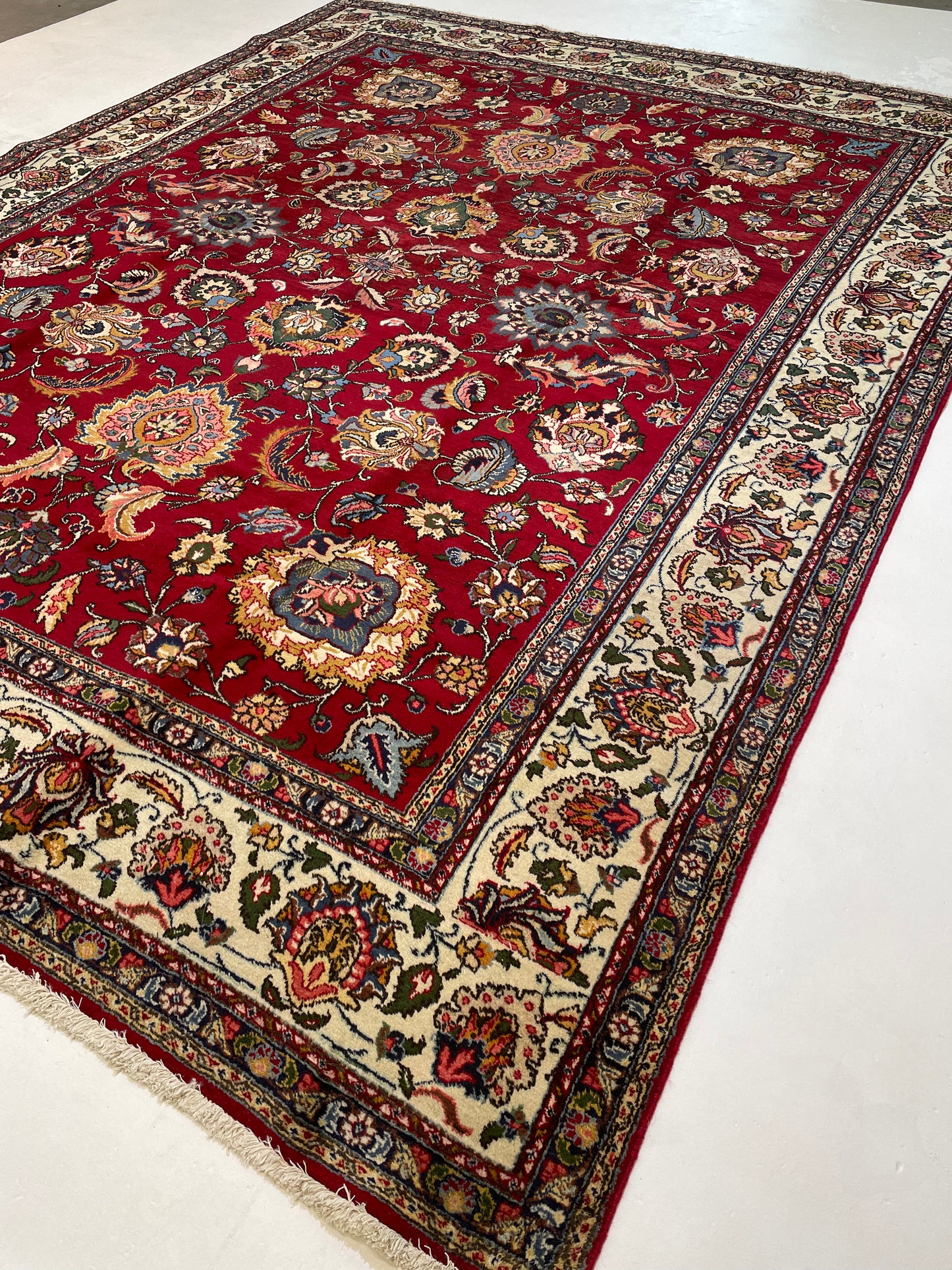 Hand-Knotted Wool Rug Tabriz 9'10" x 13'7"