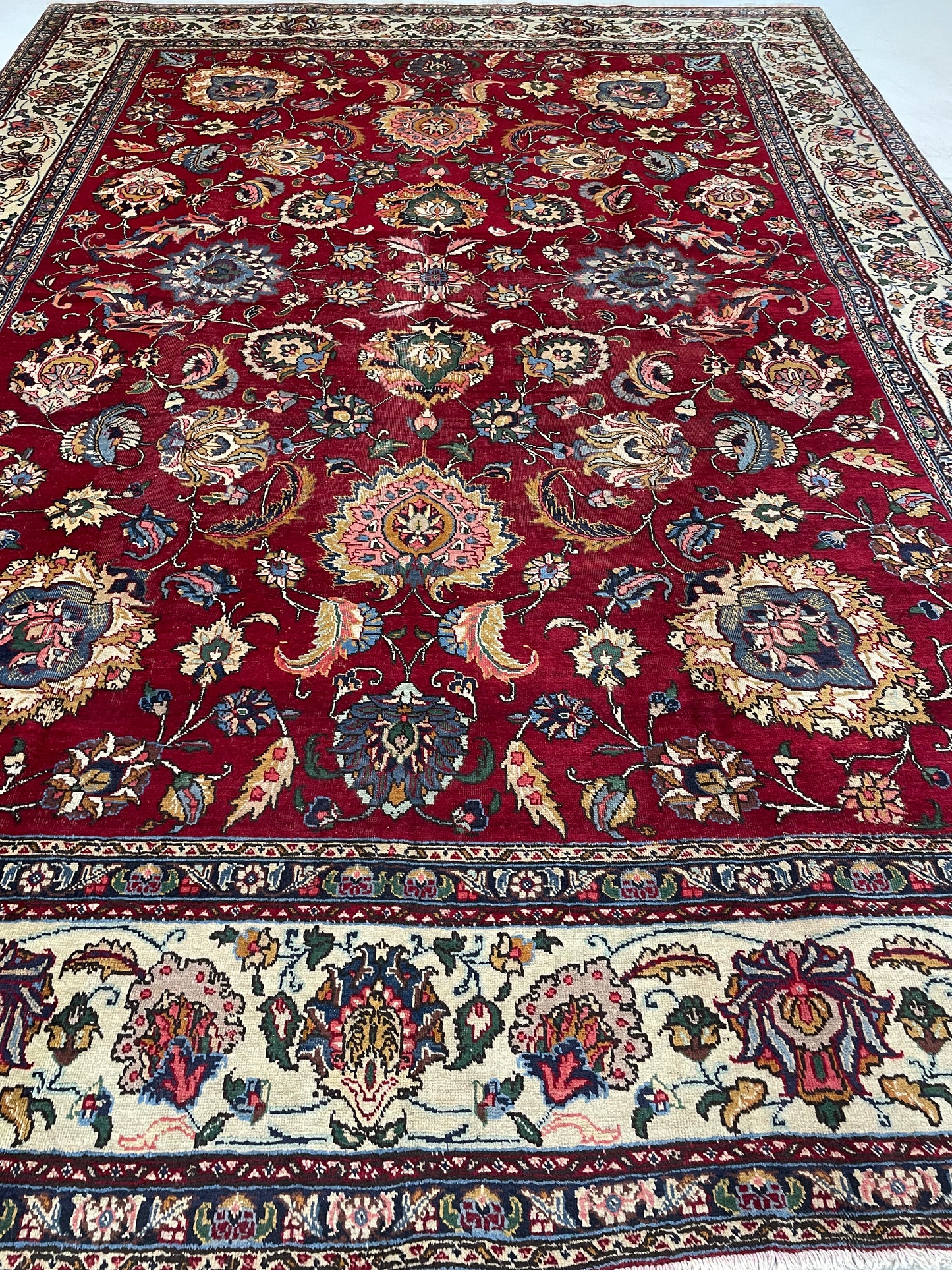 Hand-Knotted Wool Rug Tabriz 9'10" x 13'7"