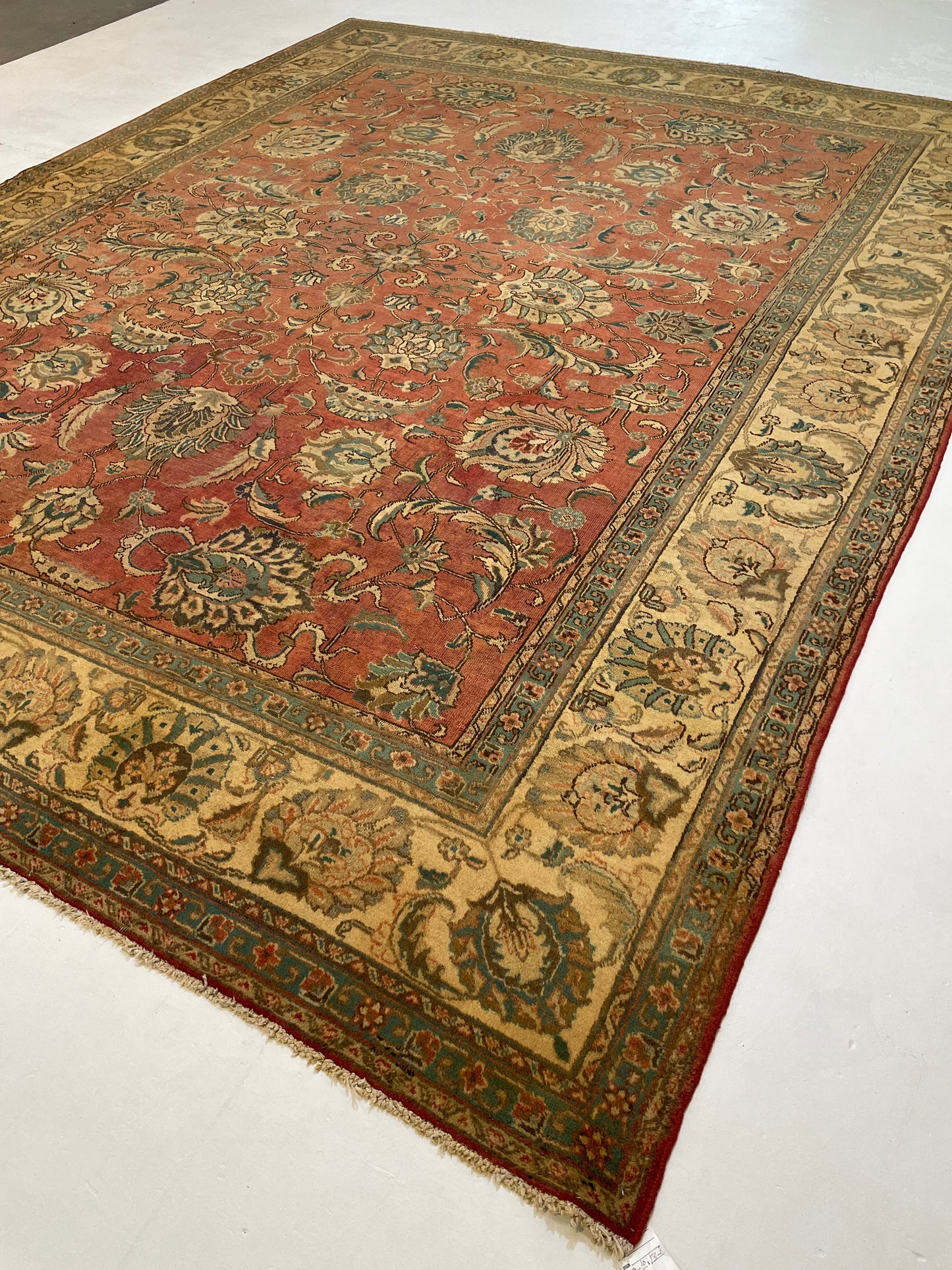 Hand-Knotted Wool Rug Tabriz 9'11" x 13'1"