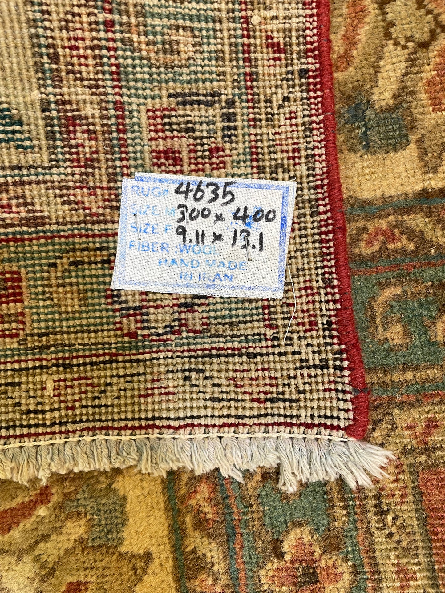 Hand-Knotted Wool Rug Tabriz 9'11" x 13'1"