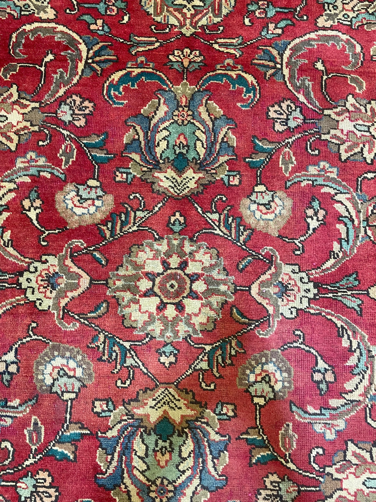 Hand-Knotted Wool Rug Tabriz 9'10" x 11'