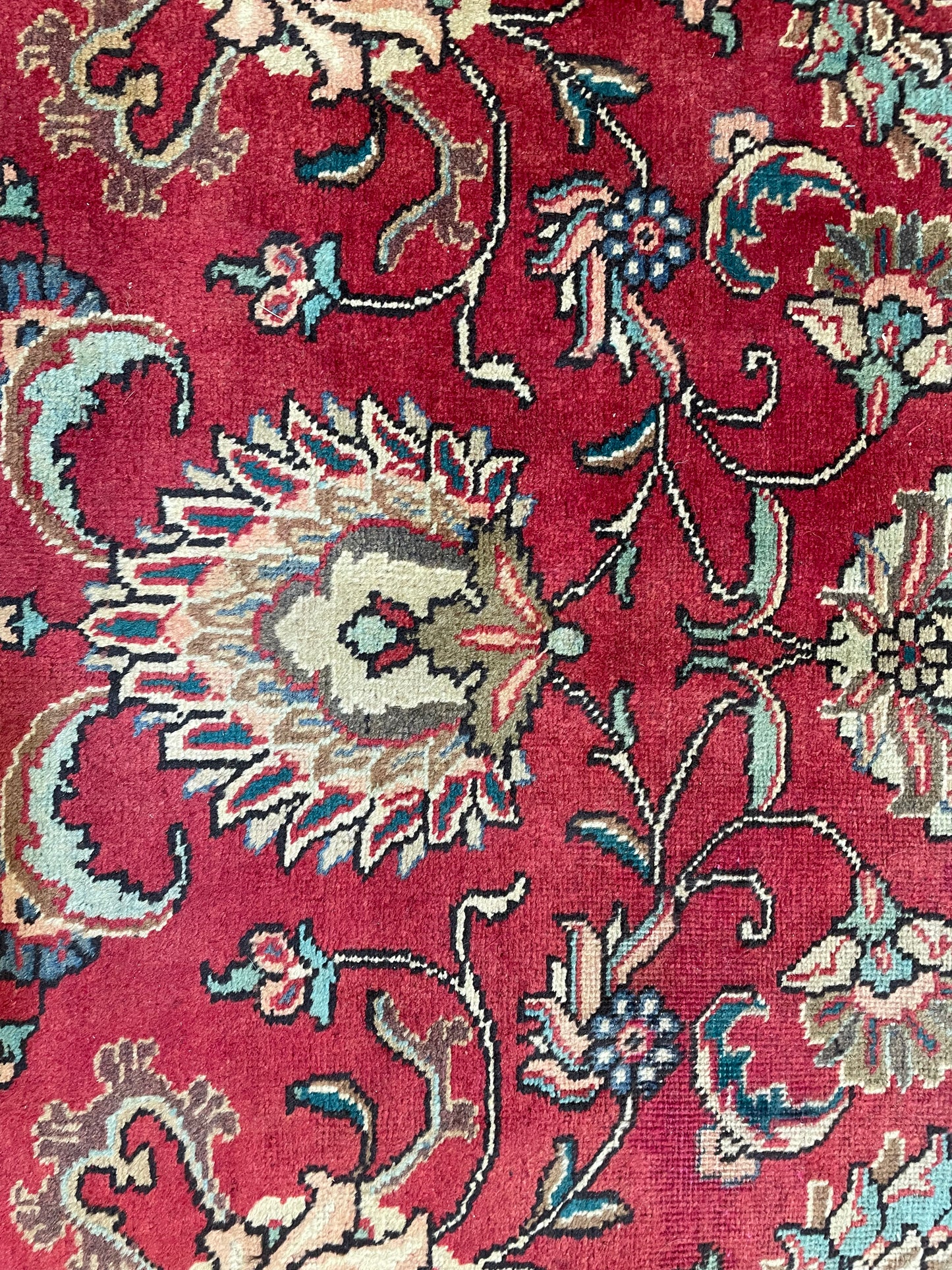 Hand-Knotted Wool Rug Tabriz 9'10" x 11'