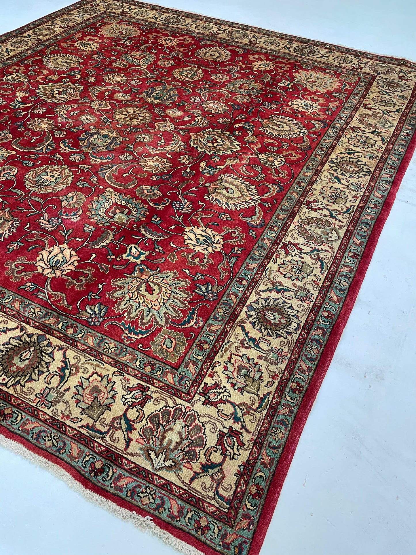 Hand-Knotted Wool Rug Tabriz 9'10" x 11'