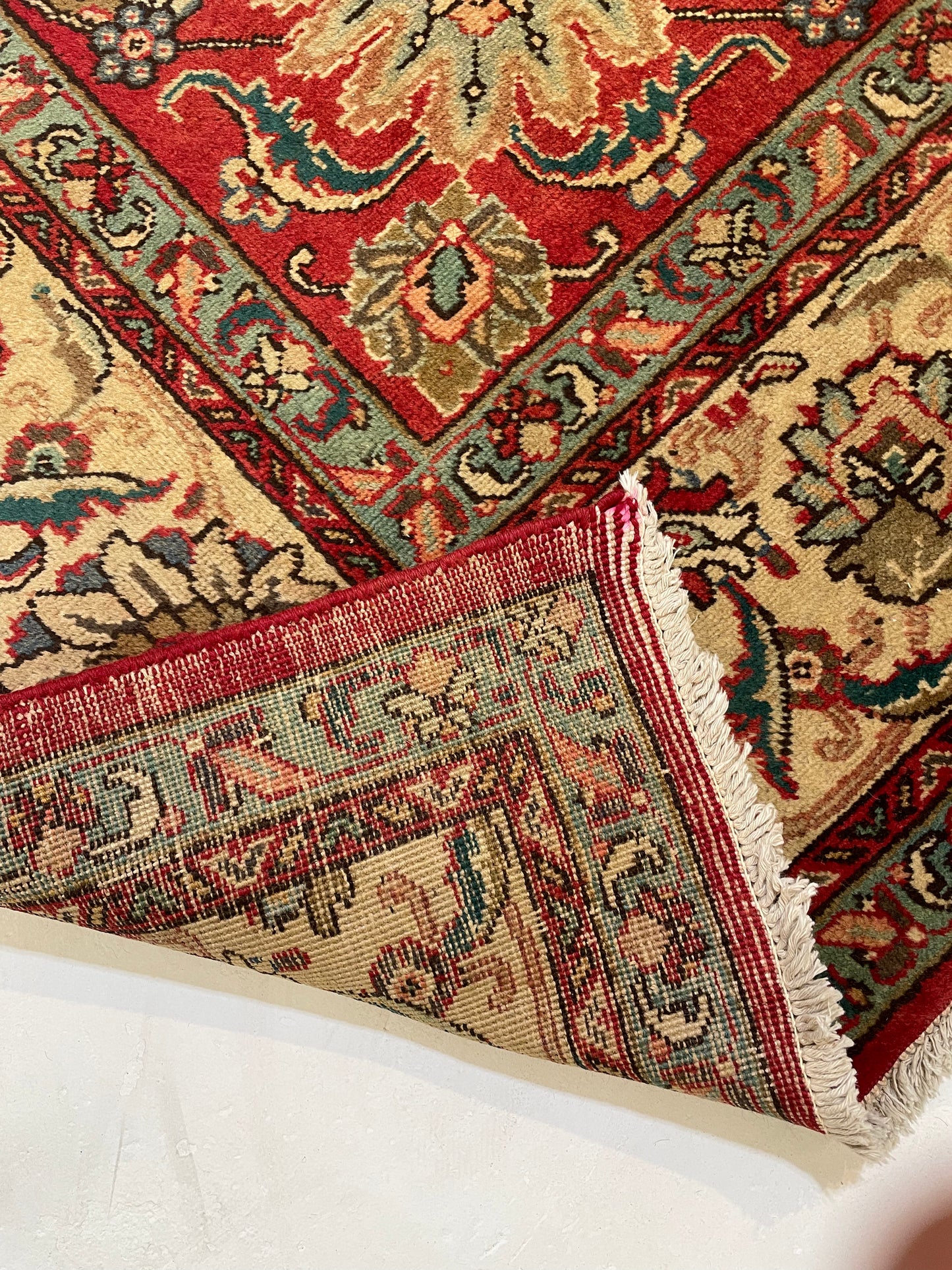 Hand-Knotted Wool Rug Tabriz 9'10" x 11'