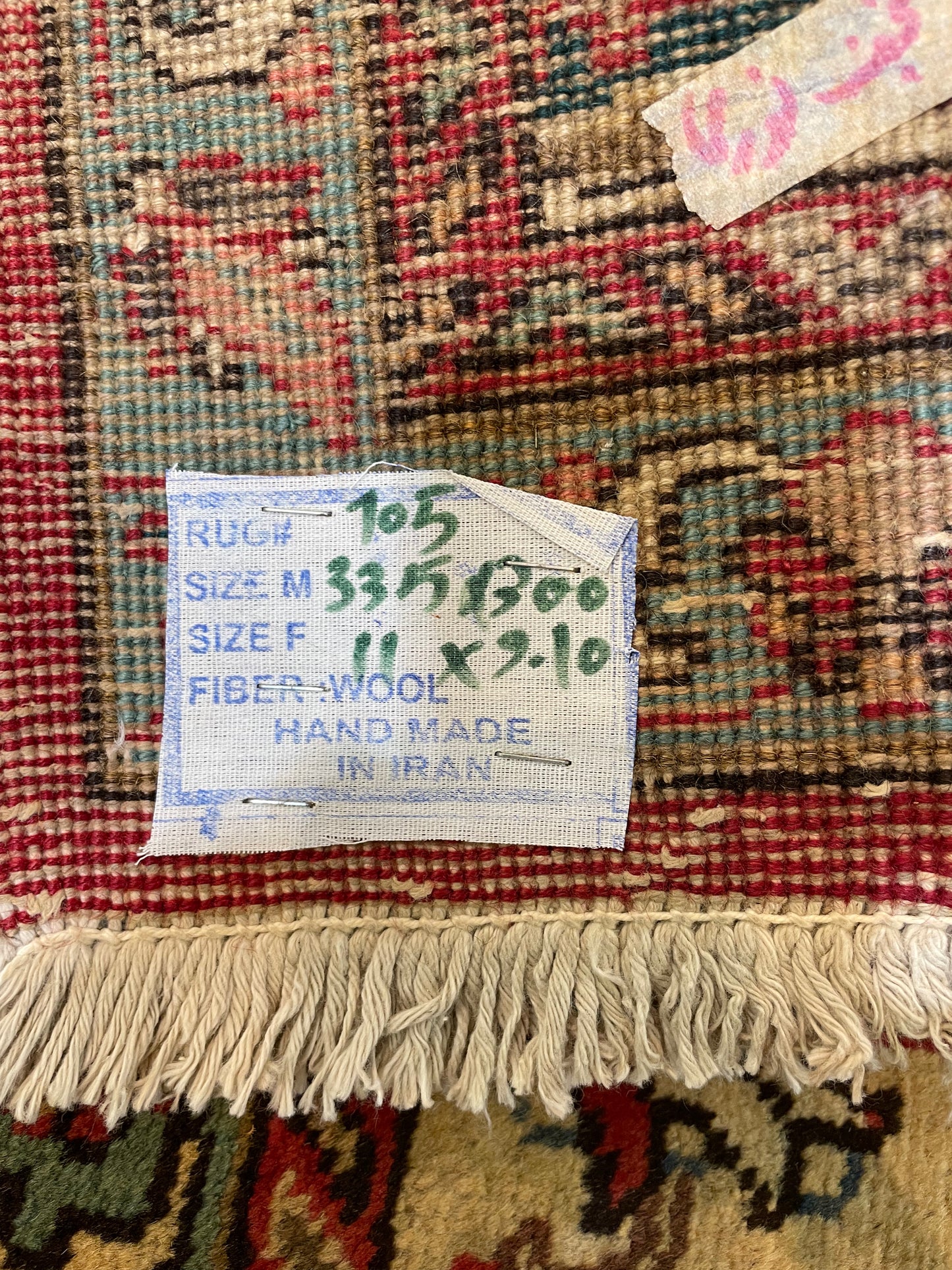 Hand-Knotted Wool Rug Tabriz 9'10" x 11'