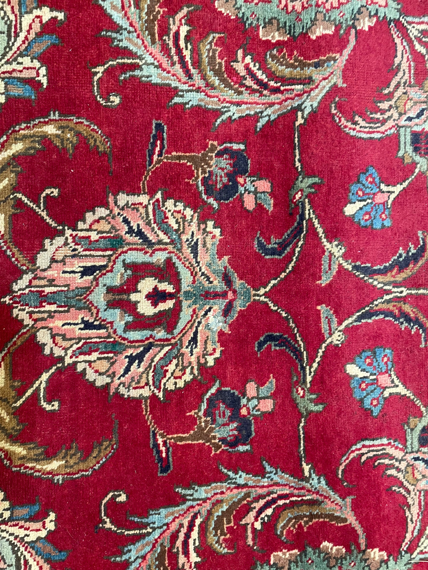 Hand-Knotted Wool Rug Tabriz 9'3" x 10'11"