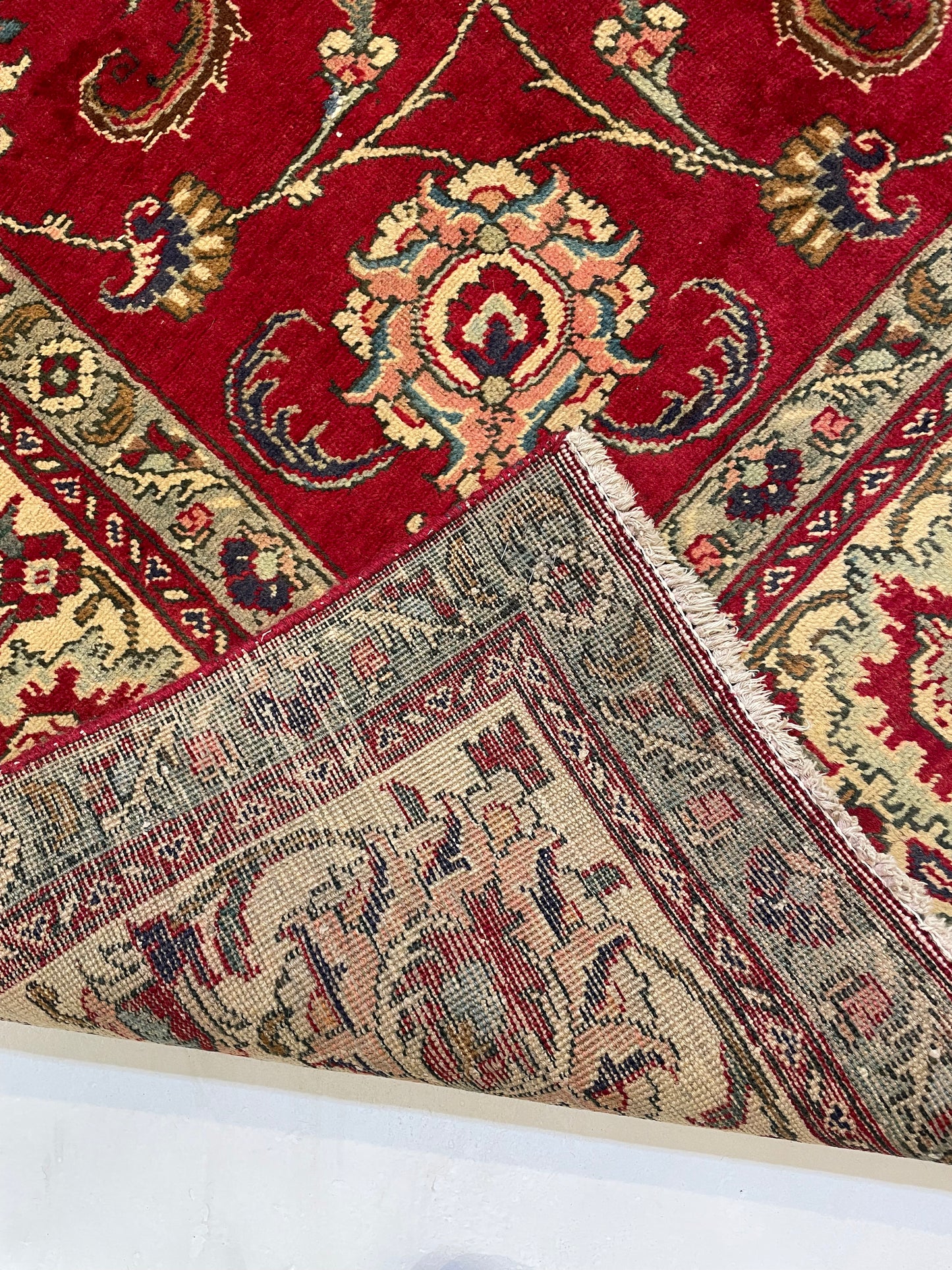 Hand-Knotted Wool Rug Tabriz 9'3" x 10'11"