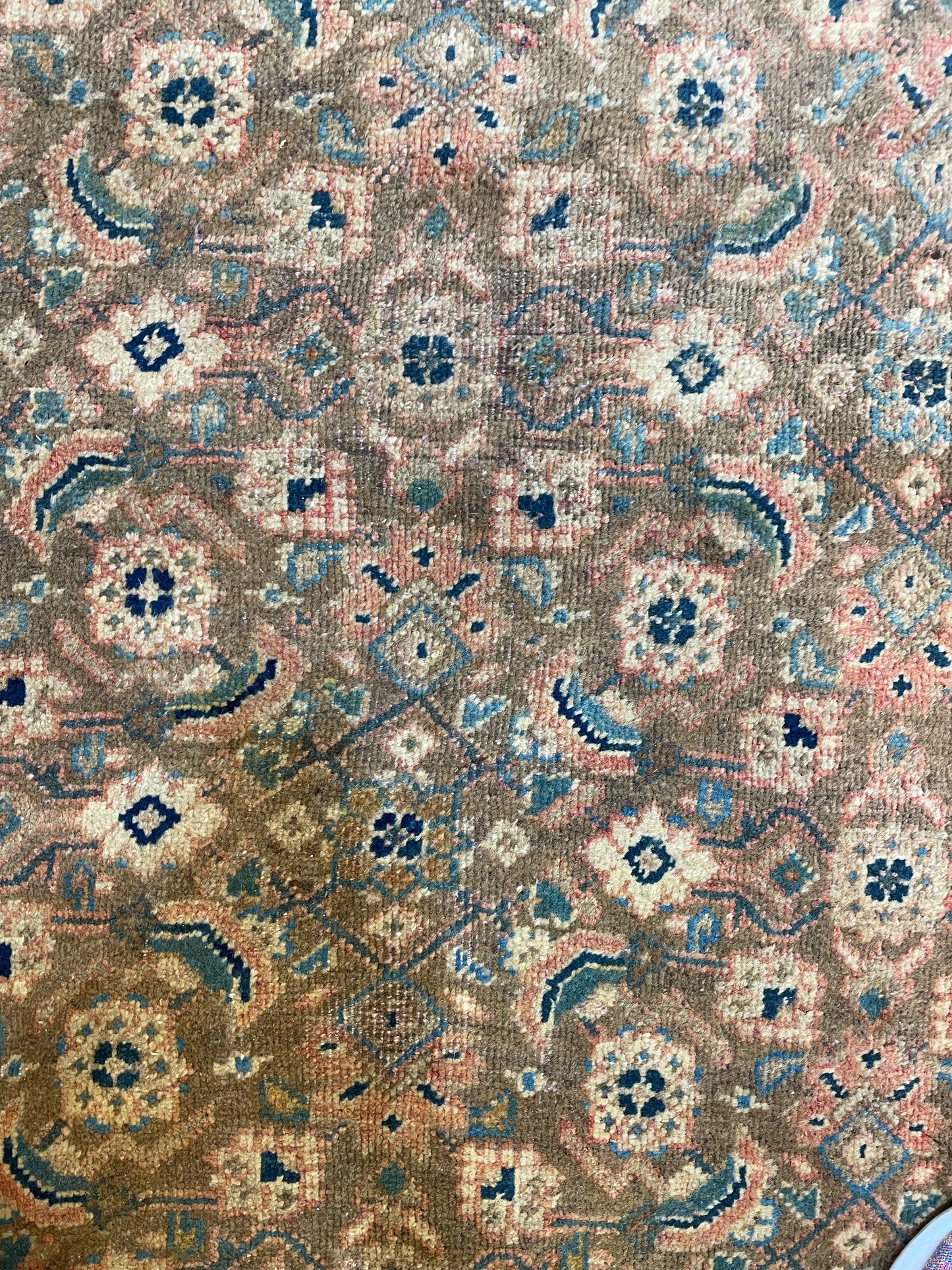 Hand-Knotted Wool Rug Mahal Tea Washed 10' x 12'11"