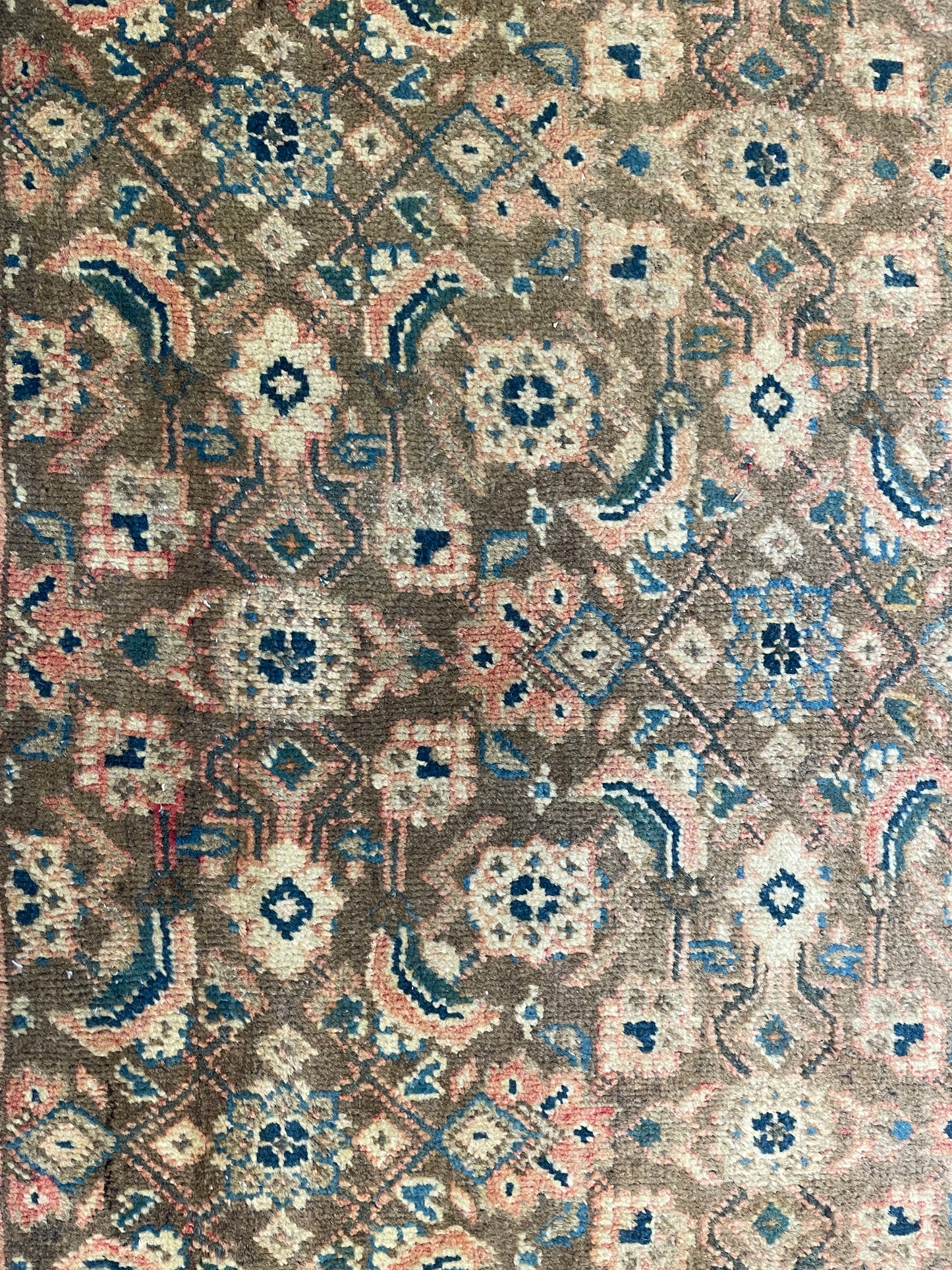 Hand-Knotted Wool Rug Mahal Tea Washed 10' x 12'11"