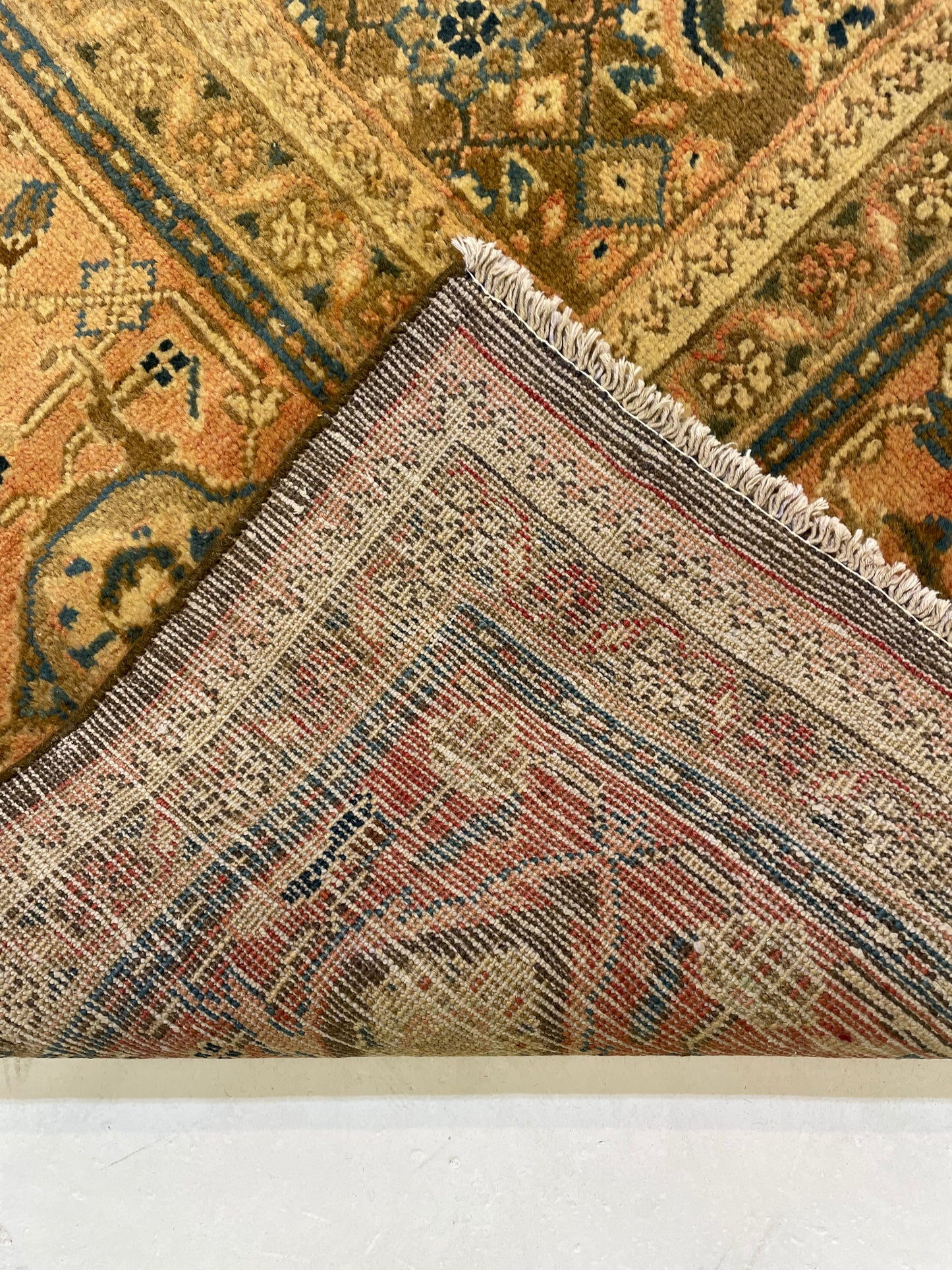 Hand-Knotted Wool Rug Mahal Tea Washed 10' x 12'11"