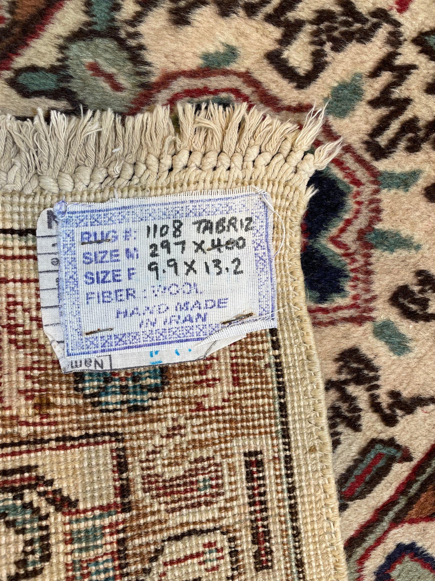 Hand-Knotted Wool Rug Tabriz Khoy 9'9" x 13'2"