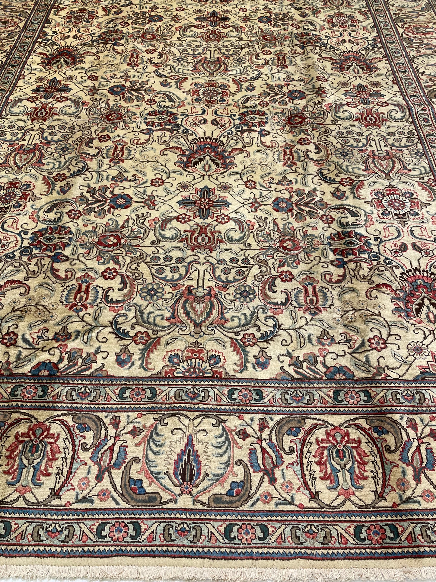 Hand-Knotted Wool Rug Tabriz 9'10" x 12'7"